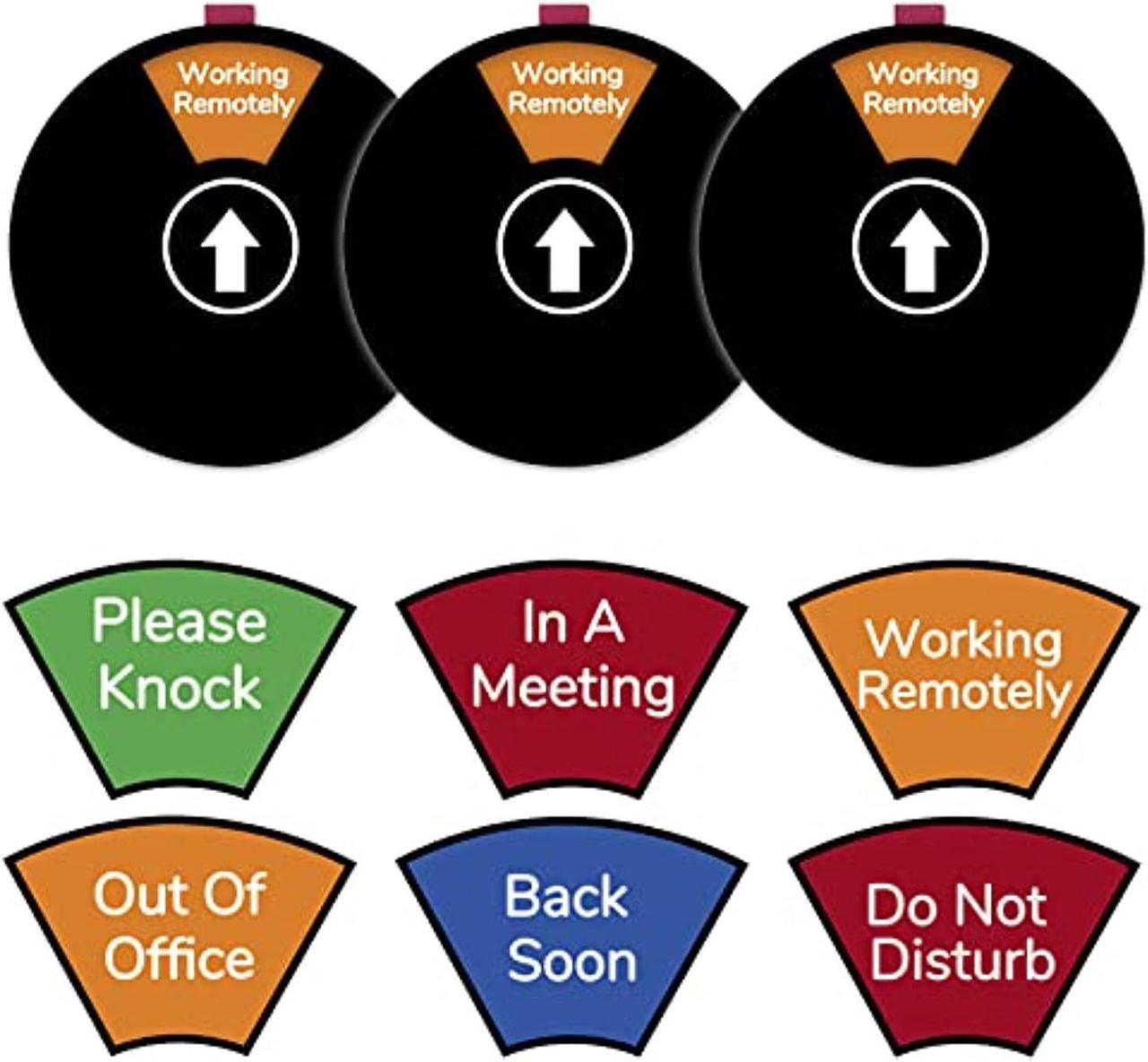 Main image of Office Private Sign, 6 Options Office Door Hanging Sign, Do Not Disturb Sign For Office, Please Knock Office Door Signs, In A Meeting Door Signs For Office, Work Remotely Out Of Office Door Sign,