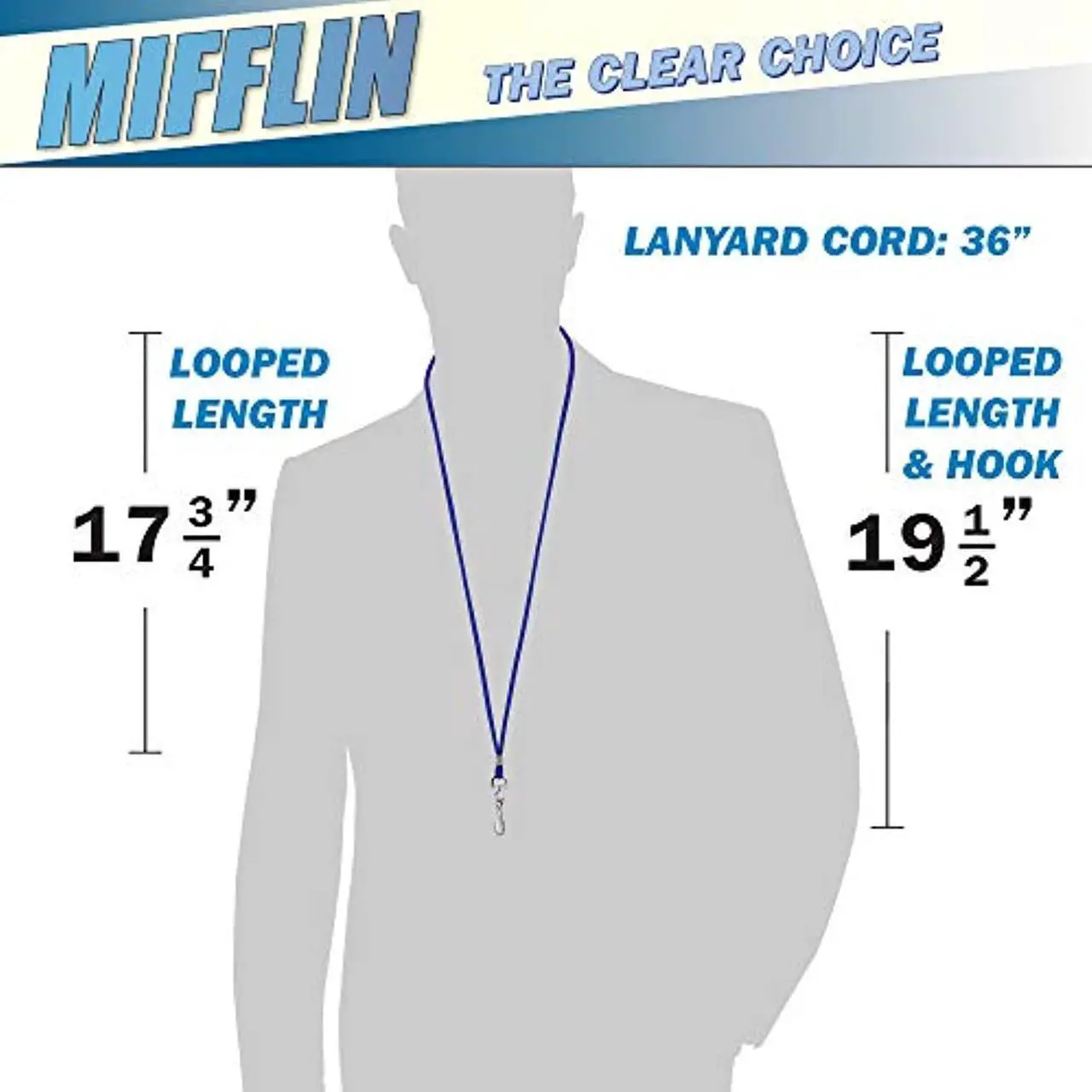 Alt view image 4 of 7 - Lanyard (Blue, 3.5X2.25 Inch, 100 Pack) With Clear Plastic Horizontal Id Badge Holder, Heavy Duty Name Pouch With Soft, Woven, Neck Lanyards