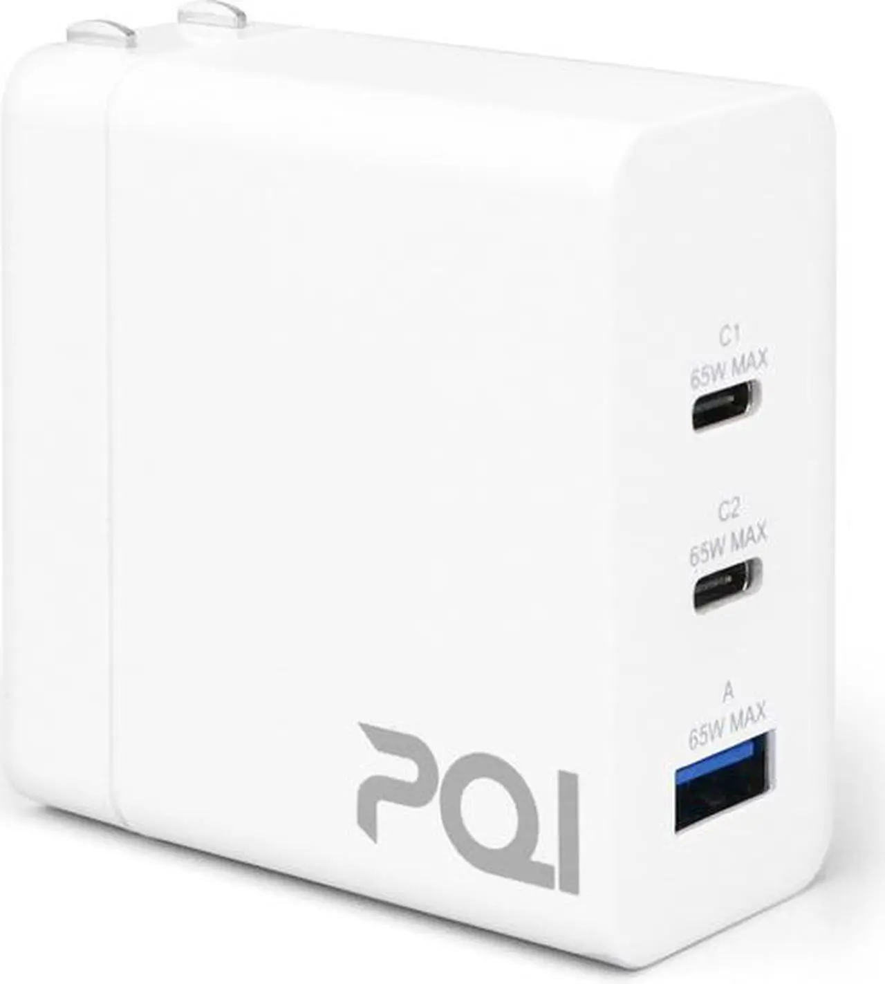 Main image of PQI 65W GaN Wall Charger - 65 Watt USB C PD Fast Power Adapter - Type C Laptop Charger Block - 3-Port Quick Charging Plug Compatible with Apple Macbook Air, iPhone, iPad Pro, and More