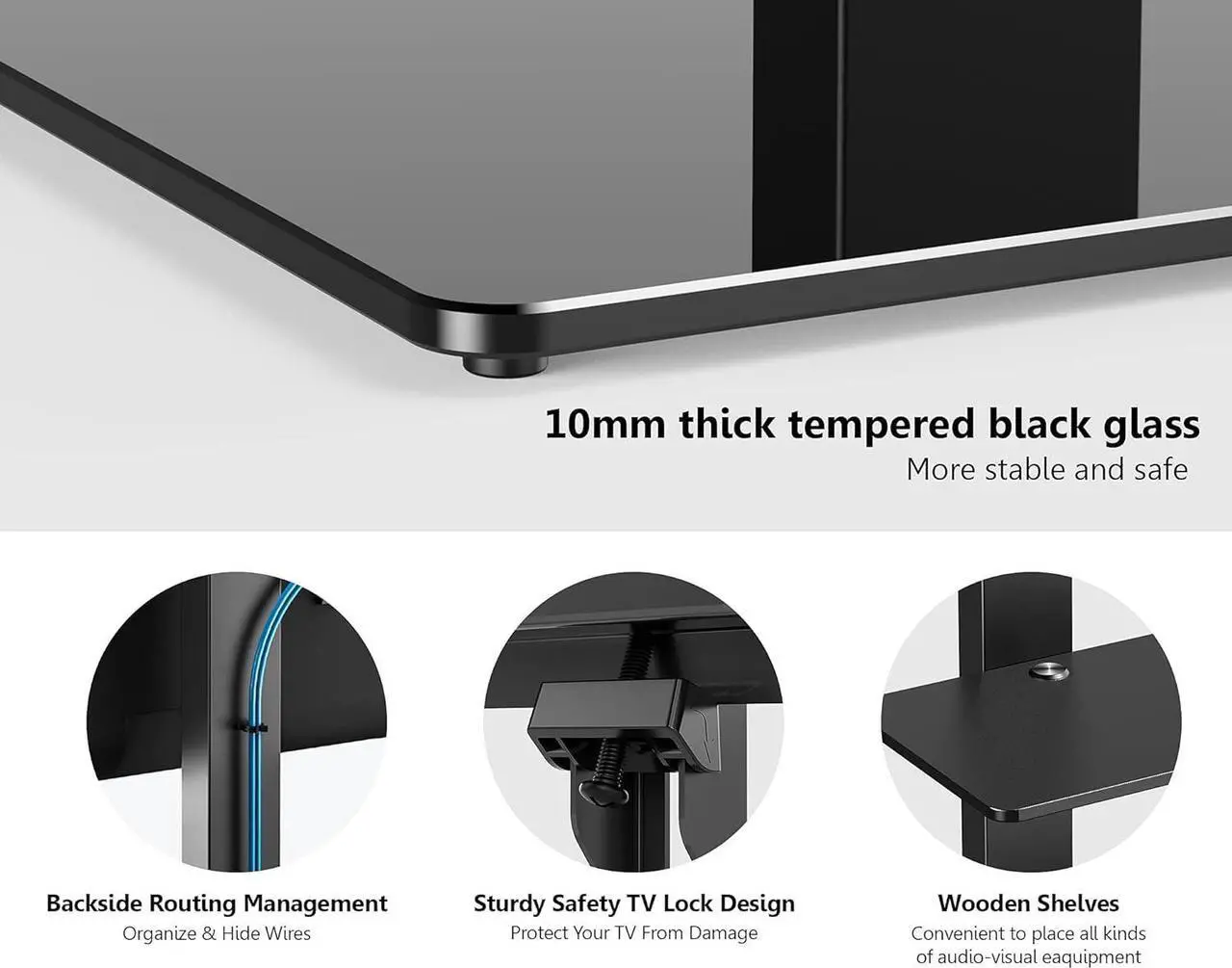 Alt view image 3 of 7 - FITUEYES Swivel Floor TV Stand with Mount for TVs 37 43 50 55 60 65 70 75 Inch LCD LED Flat/Curved Screens Universal Swivel Televisions TV Mount Stand for Bedroom Living Room Black Tempered Glass Base