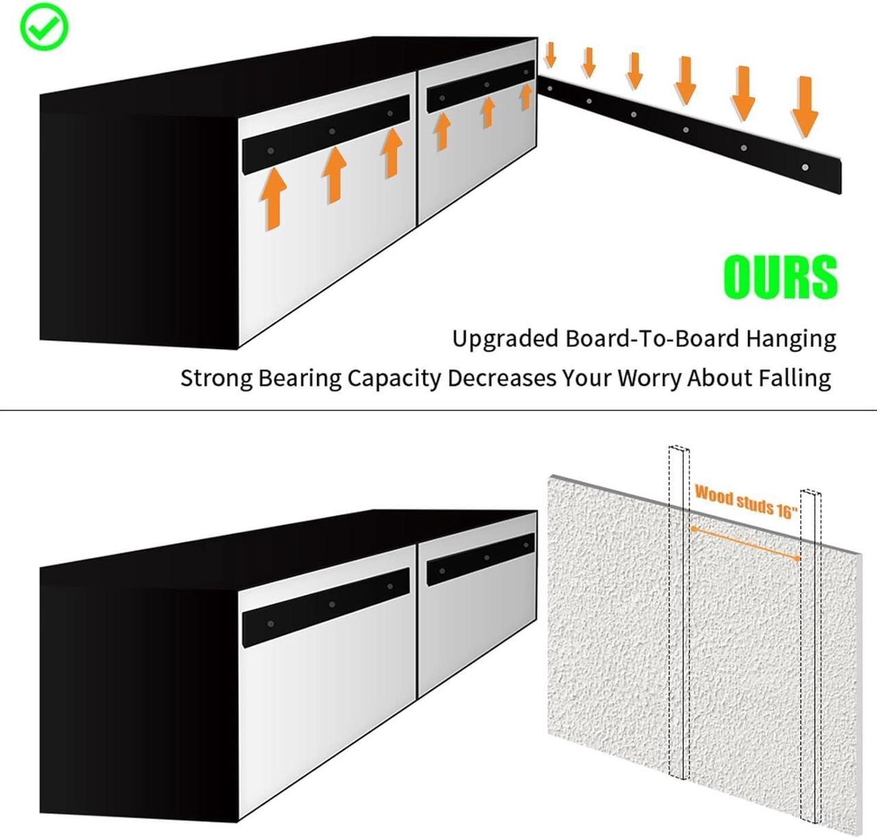 Alt view image 7 of 7 - ANTISTA Floating TV Stand with Led Lights, 71 inch Wall Mounted TV Shelf with Power Outlet, Modern Entertainment Center Media Console with Storage Cabinet, Up to 80 Inch TVS, White