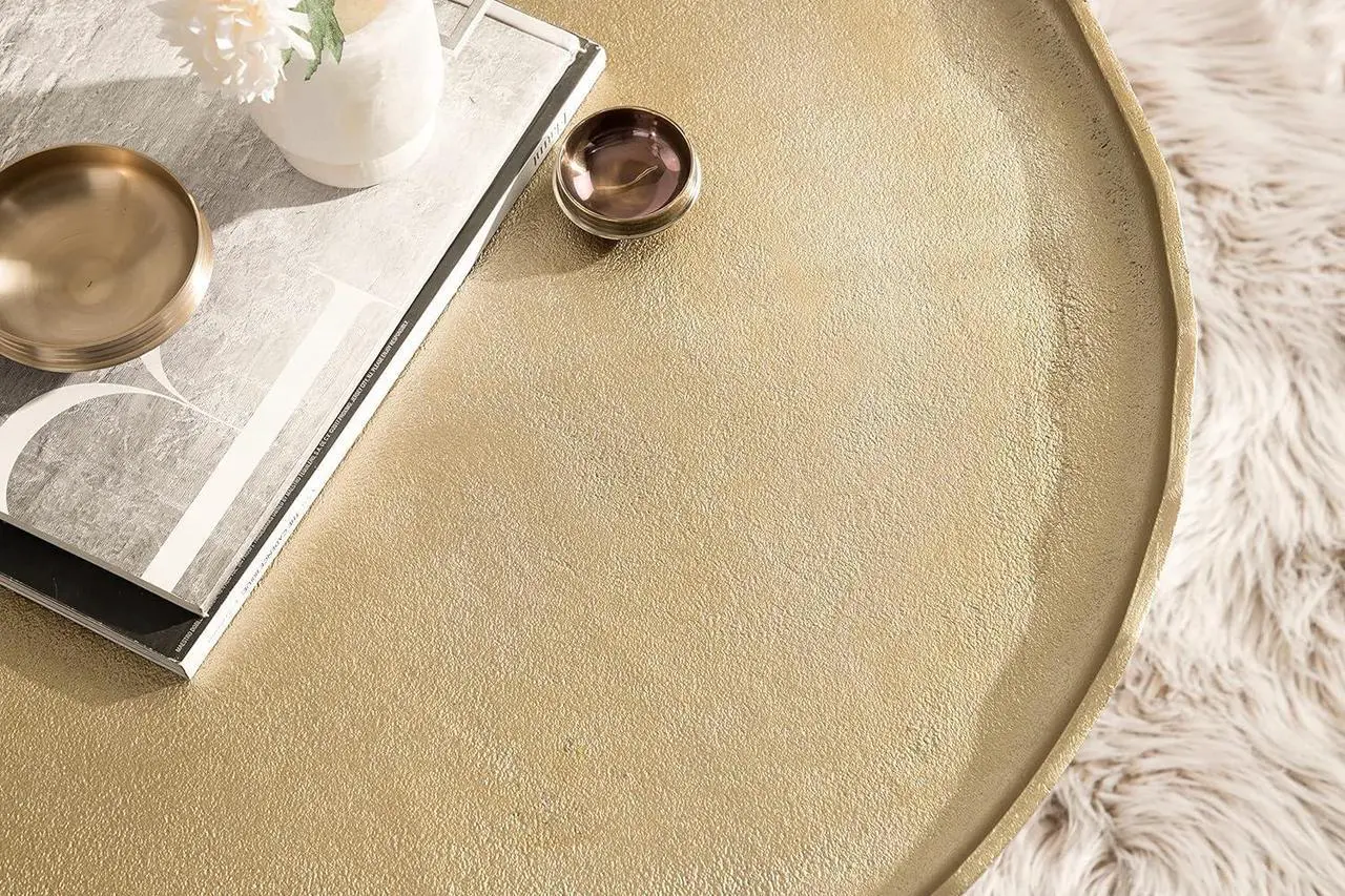 Alt view image 4 of 7 - Kate and Laurel Alessia Modern Coffee Table, 25 x 25 x 15, Gold, Metal Coffee Table with Antique Detailing for Storage and Display