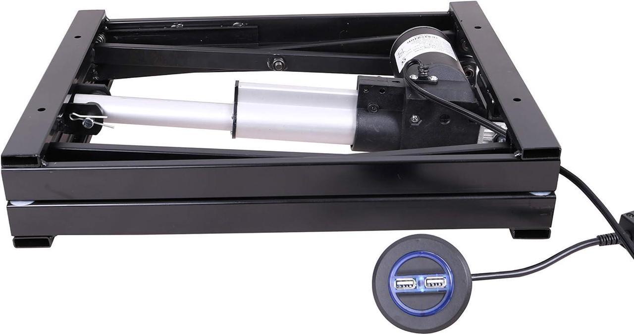 Alt view image 3 of 7 - 17'' Electric Manual Control Button Dining Table Coffee Table Lift,Black,110V-240V,Working Platform Computer Desk Electronic Scissor Lift