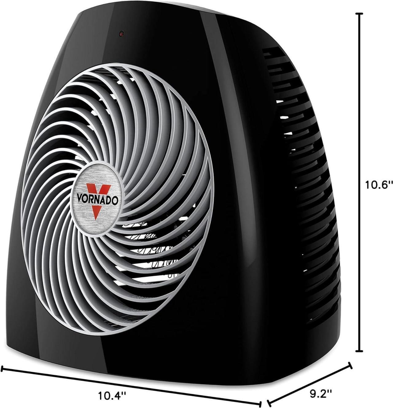 Alt view image 7 of 7 - Vornado MVH Space Heater with 3 Heat Settings, Adjustable Thermostat, Tip-Over Protection, Auto Safety Shut-Off System, Indoor Use, Whole Room, Black
