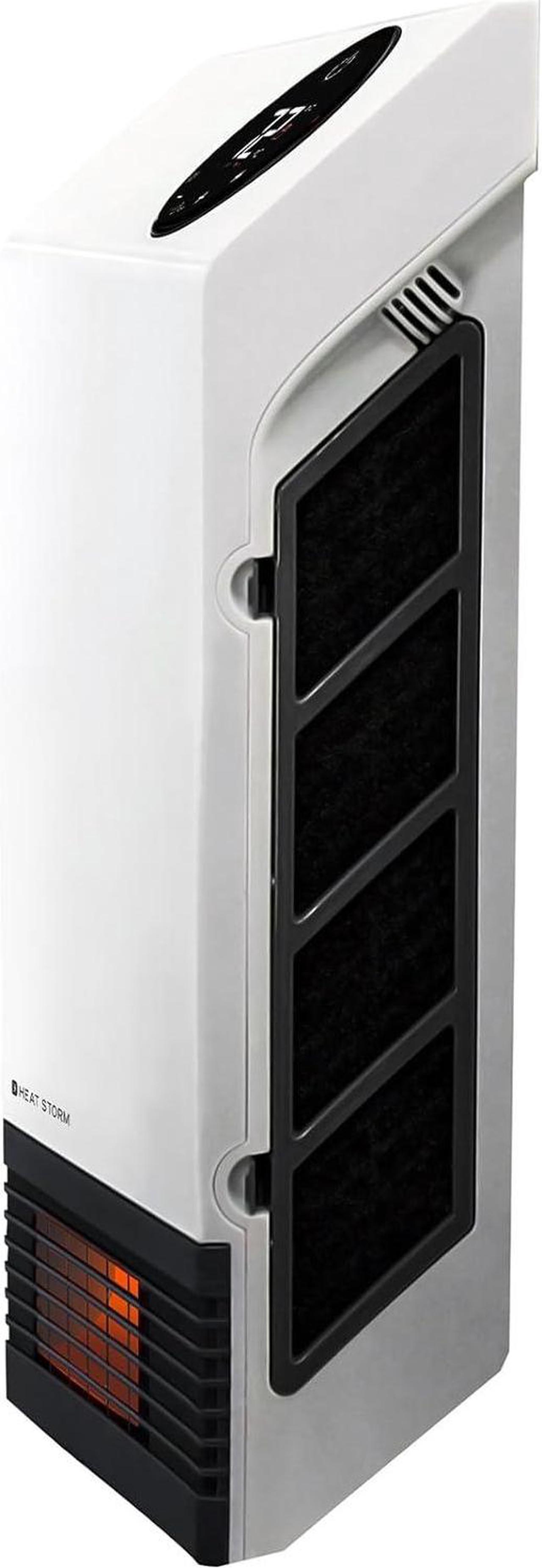 Alt view image 3 of 7 - Heat Storm Deluxe Space 1000 Watt Infrared Wall Mount Electric Heater, White