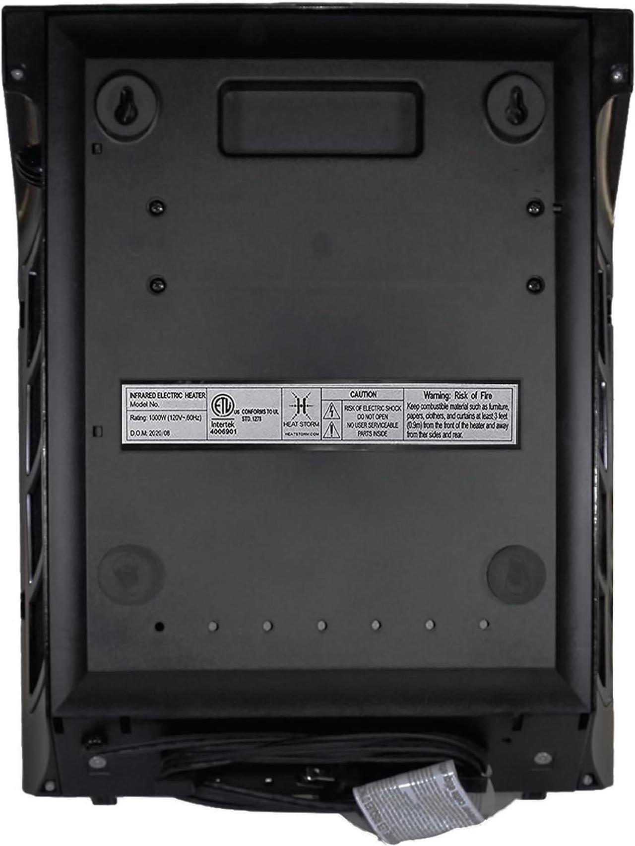 Alt view image 4 of 7 - Heat Storm Deluxe Space 1000 Watt Infrared Wall Mount Electric Heater, White