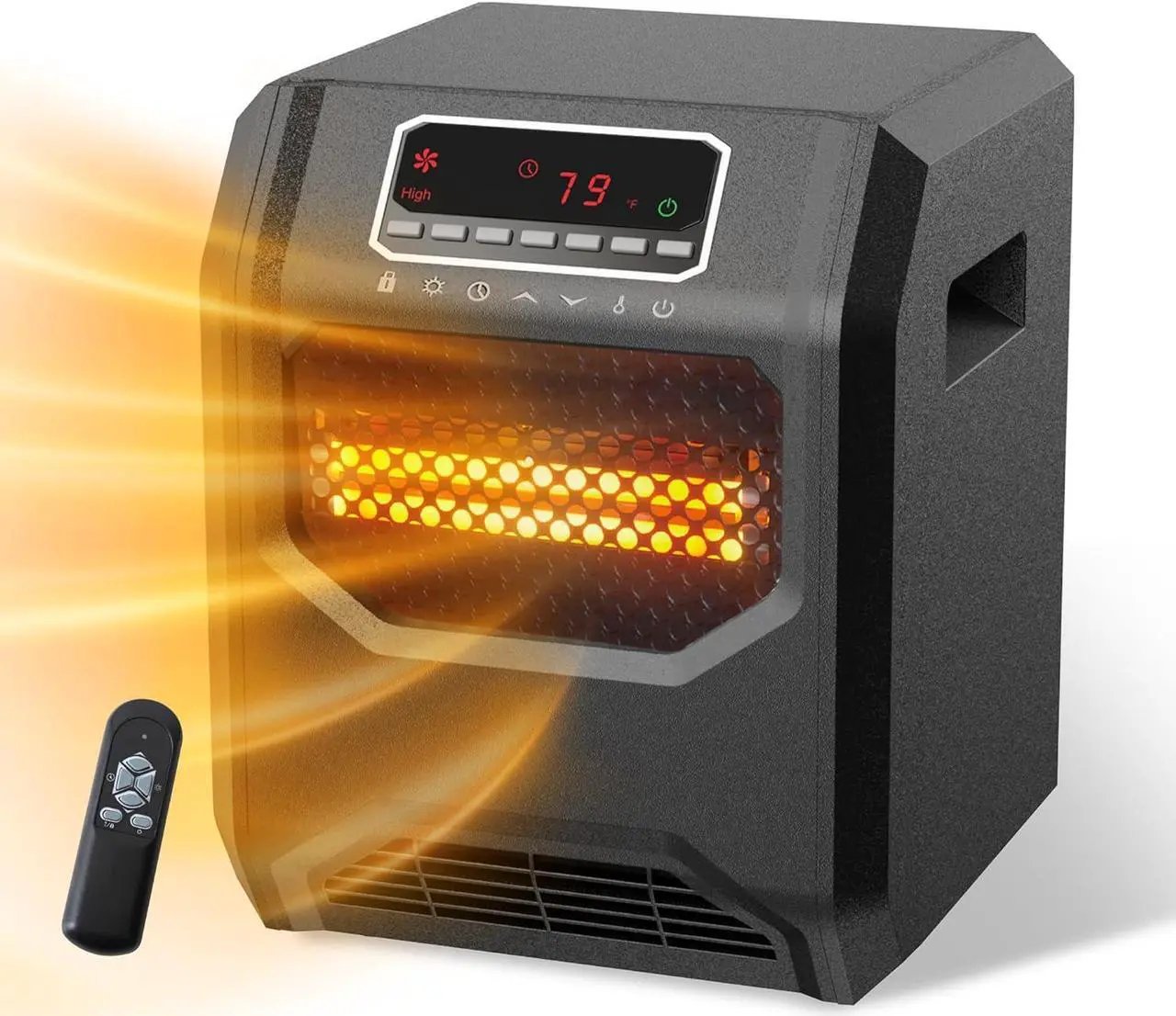 Main image of Space Heater,Portable Electric Heater for Indoor Use, 1500W Infrared Quartz Heater with Thermostat,1-12H Timer,LED display,Child Lock for Home Office Bedroom