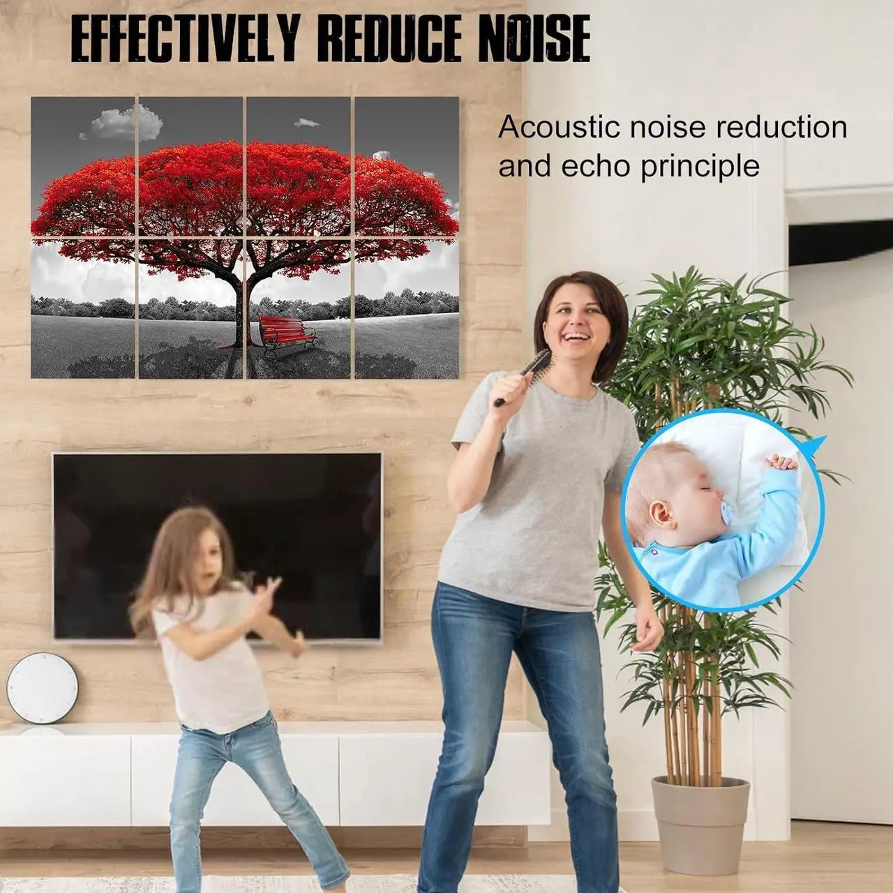 Alt view image 5 of 6 - Art Acoustic Panels Sound Proof: Soundproof Wall Panels Decorative Soundproofing Padding Acoustical Treatment for Studio Home Office 8 Pack 12x16"
