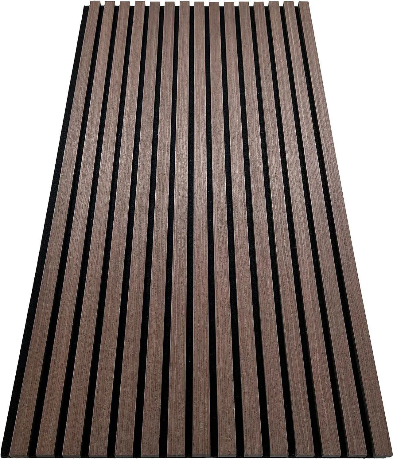Alt view image 2 of 7 - Wood Slat Wall Panel, Easy Installation, Versatile, Enhanced Acoustic Design, Suitable for Living Room, Bedroom, Kitchen & Offices (2 Pcs, Black Walnut), 47.2x23.6x0.87 Inch Each, Mollywell