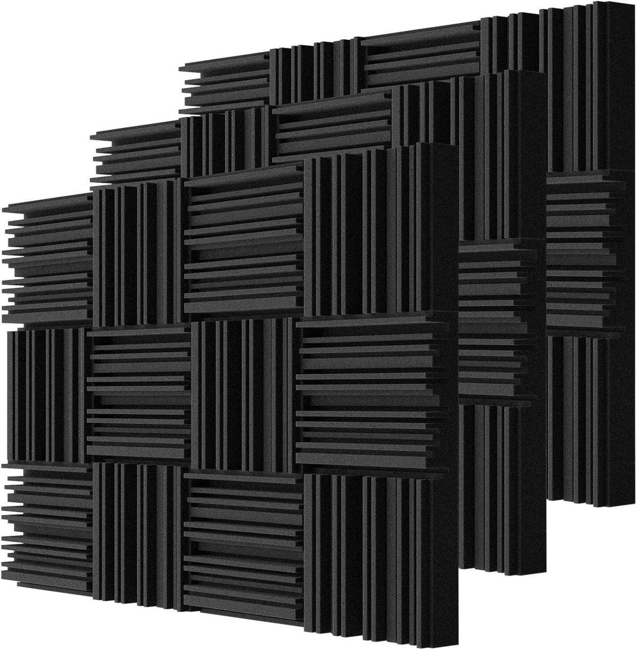 Main image of TroyStudio Thick Acoustic Foam Panels, 12 X 12 X 2 Inch 36 Pcs Broadband Sound Absorbing Foam, Dense Soundproof Padding Tile, Recording Studio Foam Absorber, Groove Decorative 3D Wall Ceiling Panel