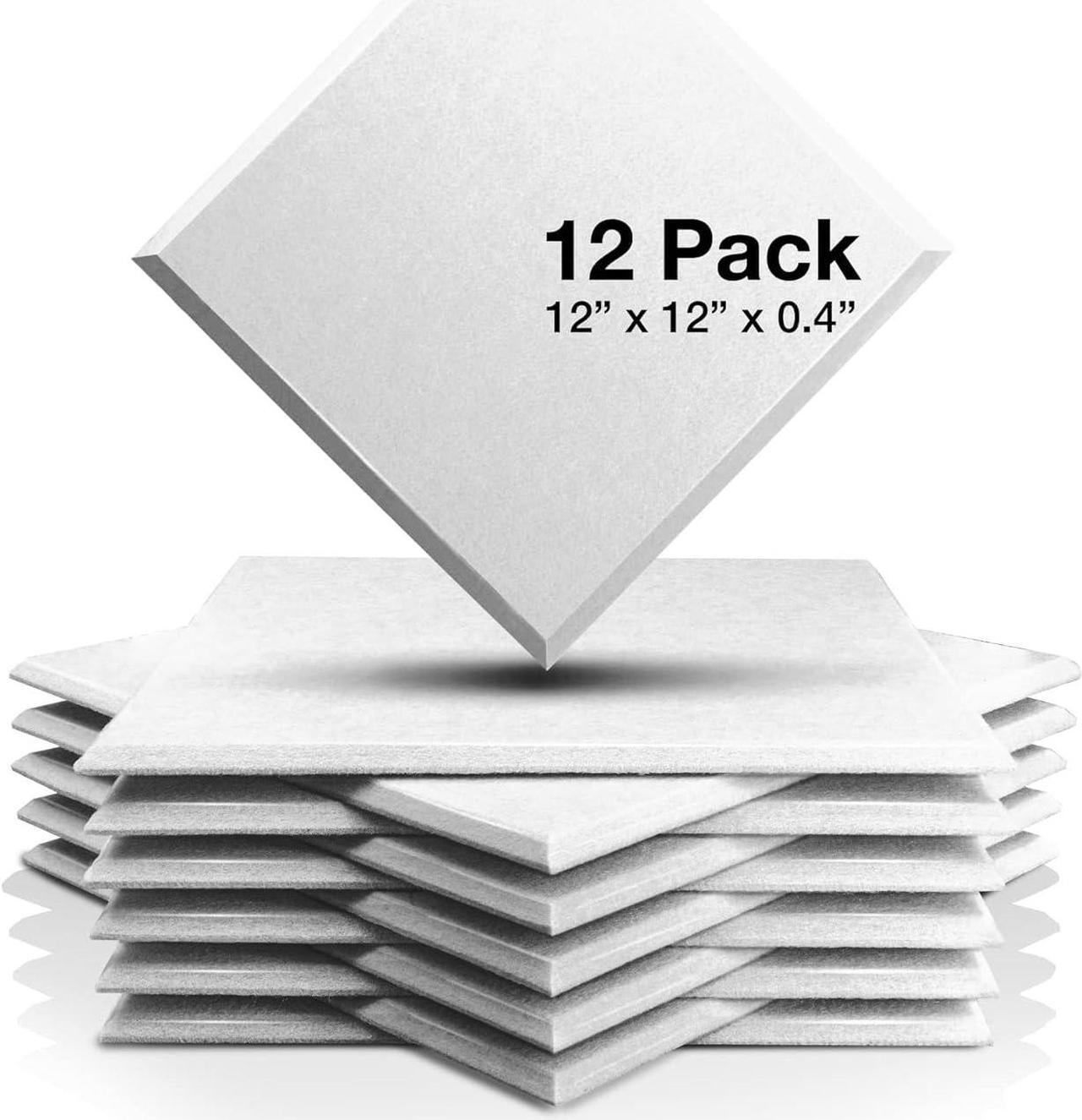 Main image of Fstop Labs 0.4" X 12" X 12" Acoustic Foam Panels, Sound Absorbing Panel, Beveled Edge Tiles Soundproof Foam Insulation, Soundproof Wall Panels (12 Pack, White)