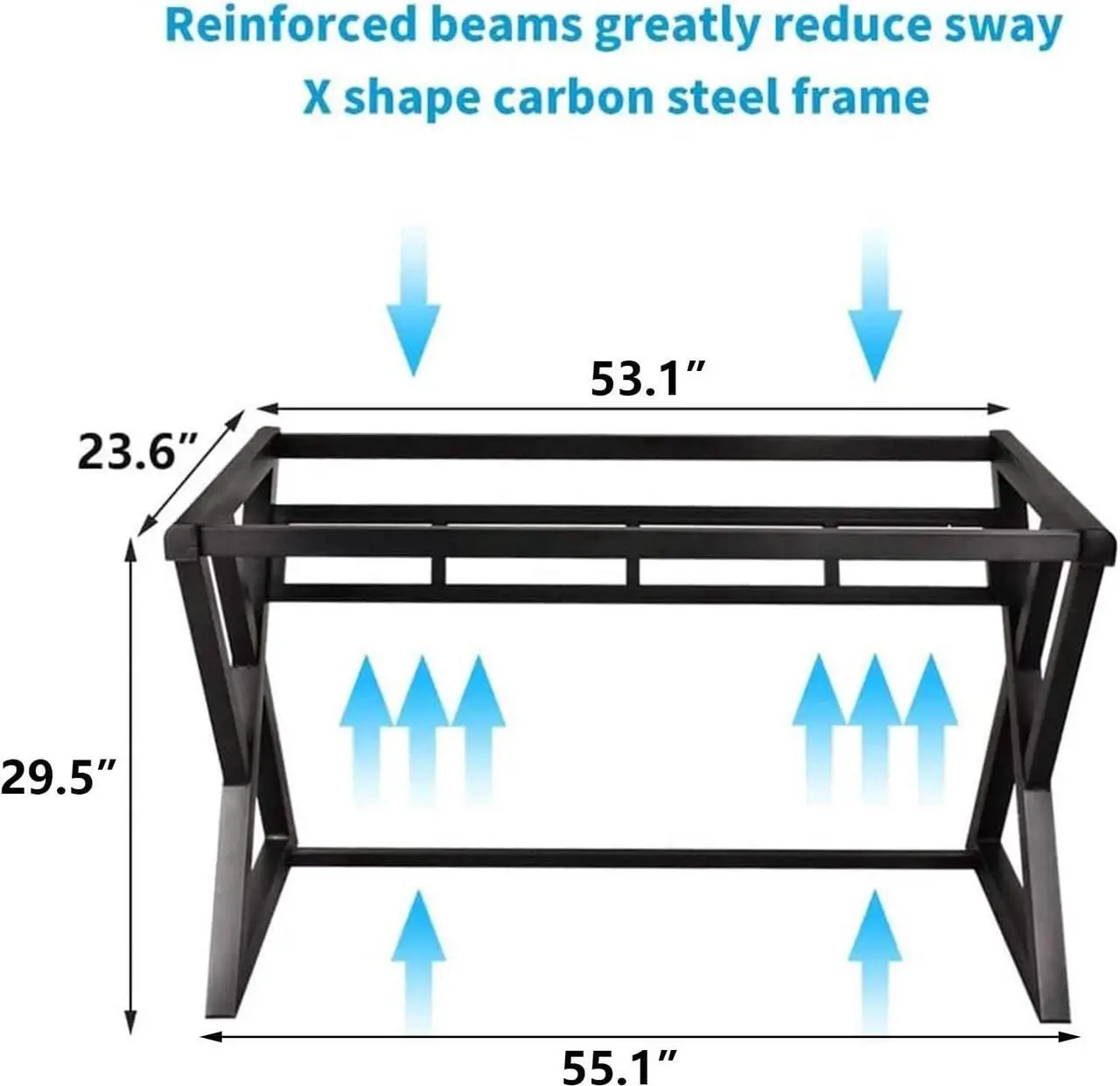 Alt view image 2 of 5 - URRED Computer Desk Glass Top and Metal Frame, Desk Table for Computer Desk Gaming Modern Study Office Work Writing Desks Table for Home Office, Black(55.1 inch)