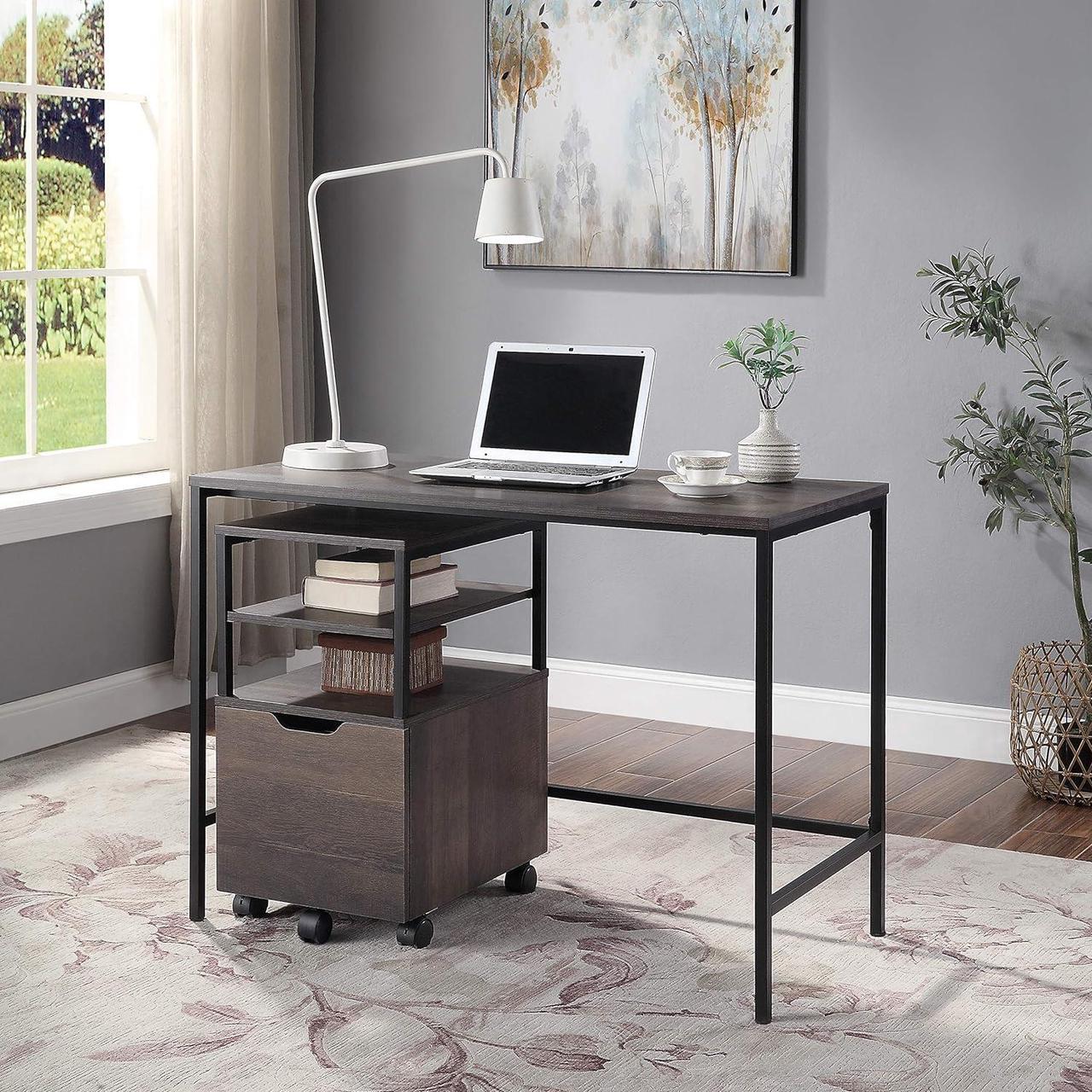 Alt view image 4 of 7 - OSP Home Furnishings Contempo 42-Inch Desk, Ash