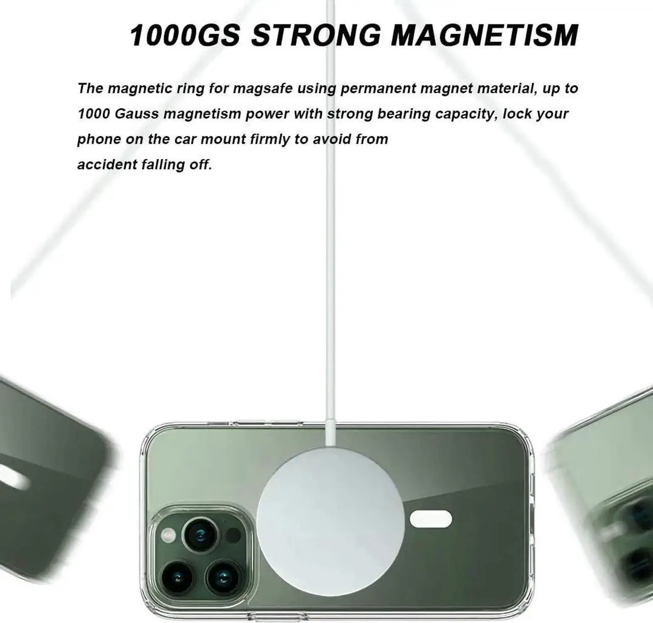 Alt view image 5 of 7 - 2 Pack Magnetic Adapter Ring, Universal Magnet Sticker Compatible with Magsafe Accessories & Wireless Charging for iPhone 15/14/13/12 Pro Max Mini, Galaxy S23/22/21, Black/White