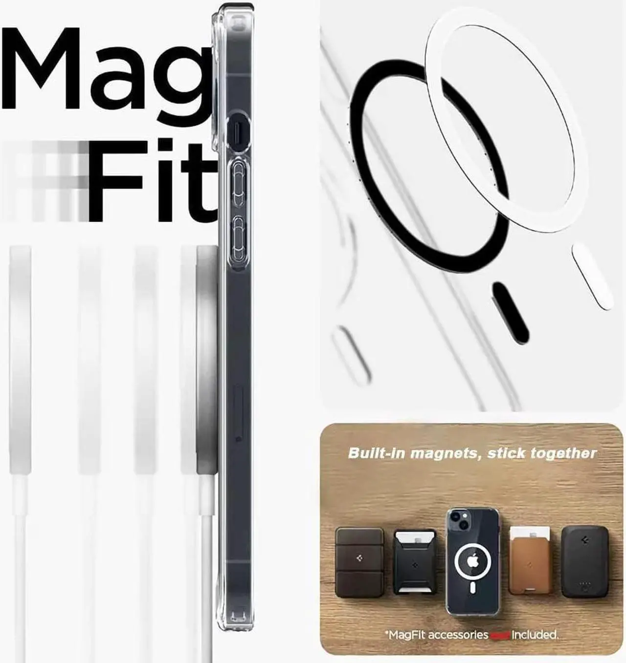 Alt view image 6 of 7 - 2 Pack Magnetic Adapter Ring, Universal Magnet Sticker Compatible with Magsafe Accessories & Wireless Charging for iPhone 15/14/13/12 Pro Max Mini, Galaxy S23/22/21, Black/White