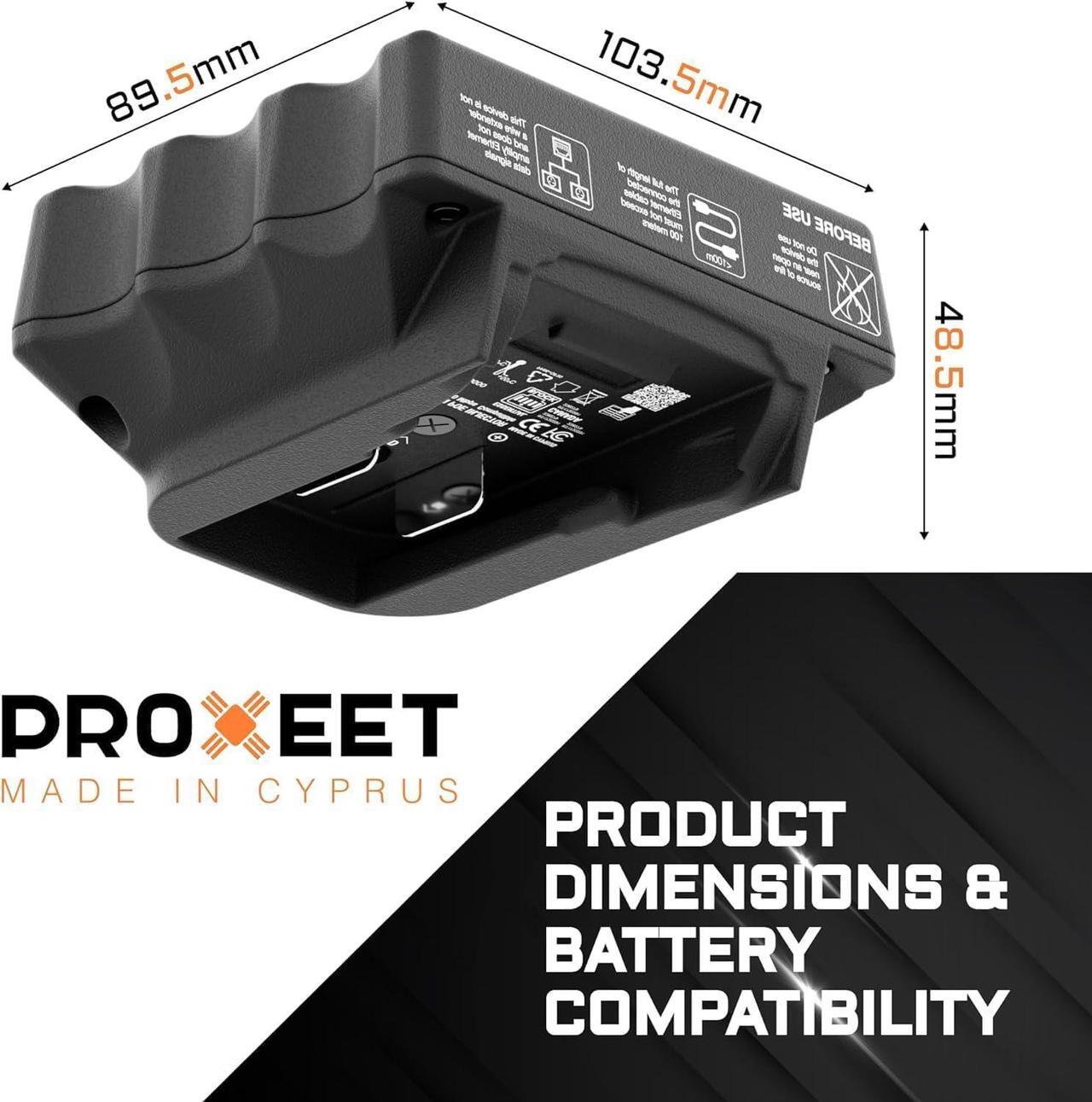 Alt view image 2 of 7 - Portable COMBO (Passive 24v/50v & Active af/at) PoE Injector Compatible with DeWalt/Milwaukee Battery Feed | Battery Powered | 1 Gigabit full duplex passthrough | up to 50 watt Power Supply | Ethernet