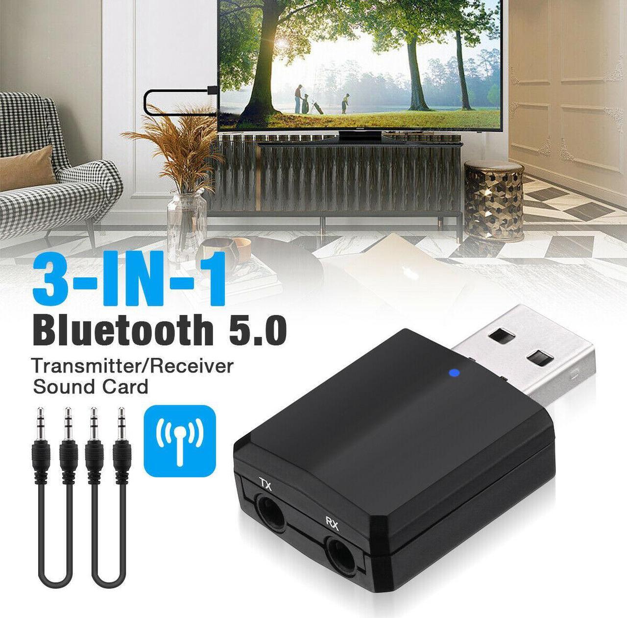 Main image of 3 in 1 USB Bluetooth 5.0 Audio Transmitter Receiver Adapter For TV PC Car Grace