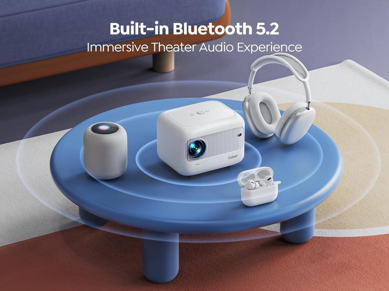Alt view image 6 of 7 - [Electric Focus]Mini Projector with 5G WiFi and Bluetooth 5.2,YABER 15000 Lumen 1080P Outdoor Projector Support ±40° Keystone Correction,Portable Projector for Phone/ TV Stick/Laptop/PS5