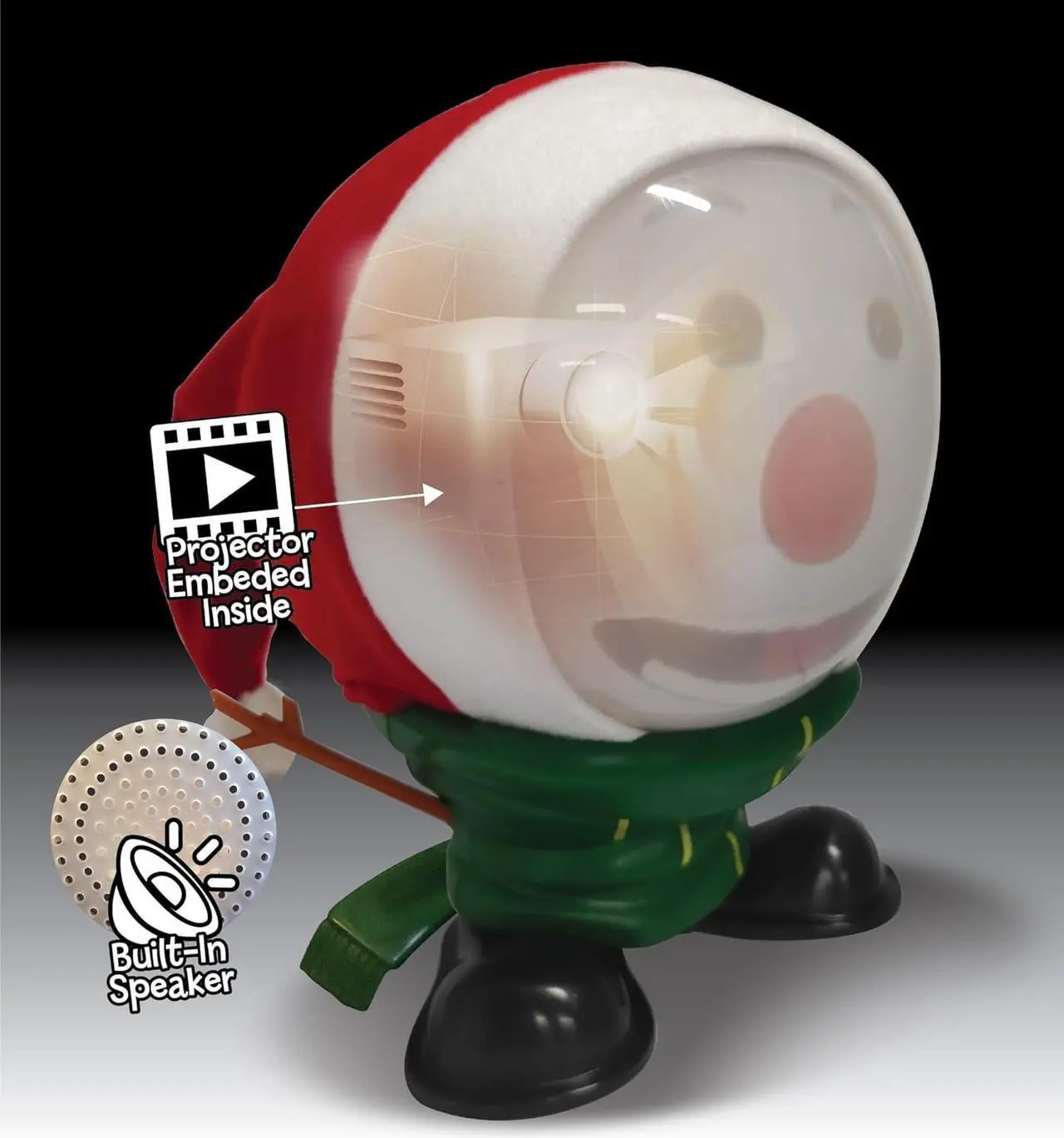 Alt view image 3 of 7 - Animated Snowman with Built in Projector & Speaker Plug'n Play