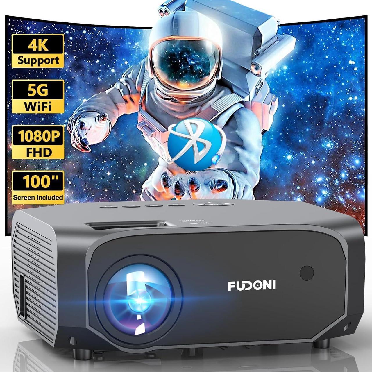 Main image of Projector with 5G WiFi and Bluetooth, 12000L Outdoor Movie Projector Native 1080P 4k Supported, Portable Projector with Screen, Home Theater Projector for iOS/Android/TV Stick/Laptop/HDMI/USB