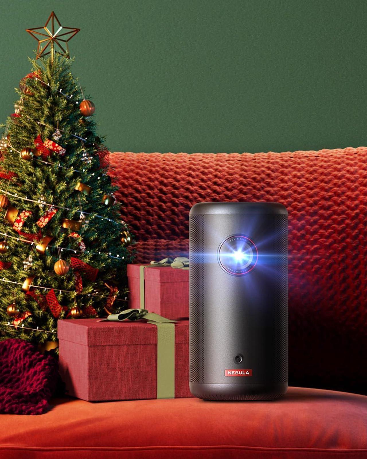 Alt view image 2 of 7 - NEBULA Capsule 3 GTV Projector, Netflix Officially Licensed, 1080P Smart Mini Projector with Wi-Fi, 2.5 Hours of Playtime, 120-Inch Display, Dolby Digital, Ultra Portable for any Space