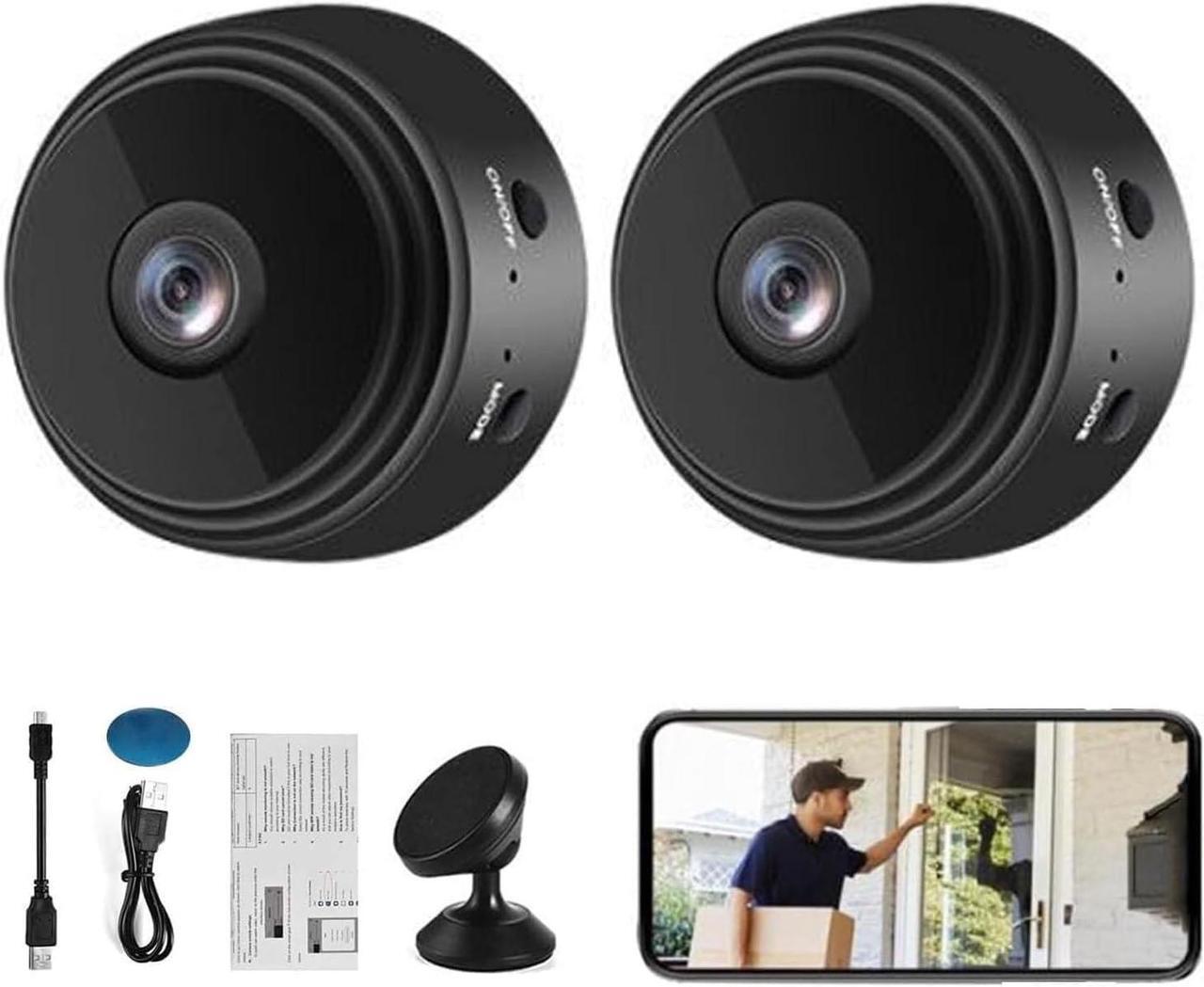 Main image of Spy Focus Magnetic Mini Security Camera Outdoor,Spyfocus Camara,CamTrix Mini 1080p HD Wireless Magnetic Security Camera Nanny Cam Hidden Camera with Motion Detection Night Vision for Home (2PCS-Black)