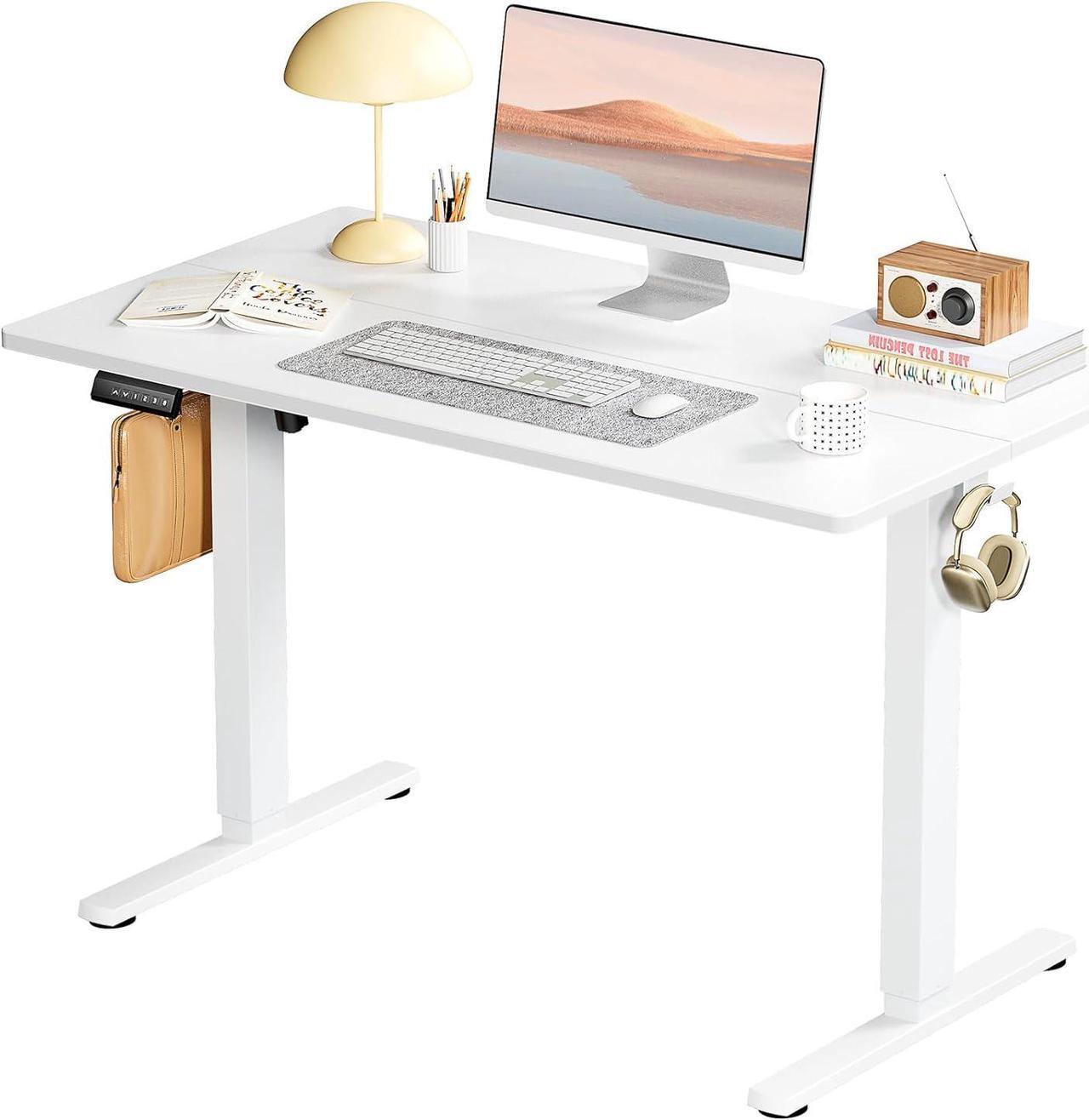Main image of SMUG Standing Desk, Adjustable Height Electric Sit Stand Up Down Computer Table, 40x24 Inch Ergonomic Rising Desks for Work Office Home, Modern Lift Motorized Gaming Desktop Workstation, White