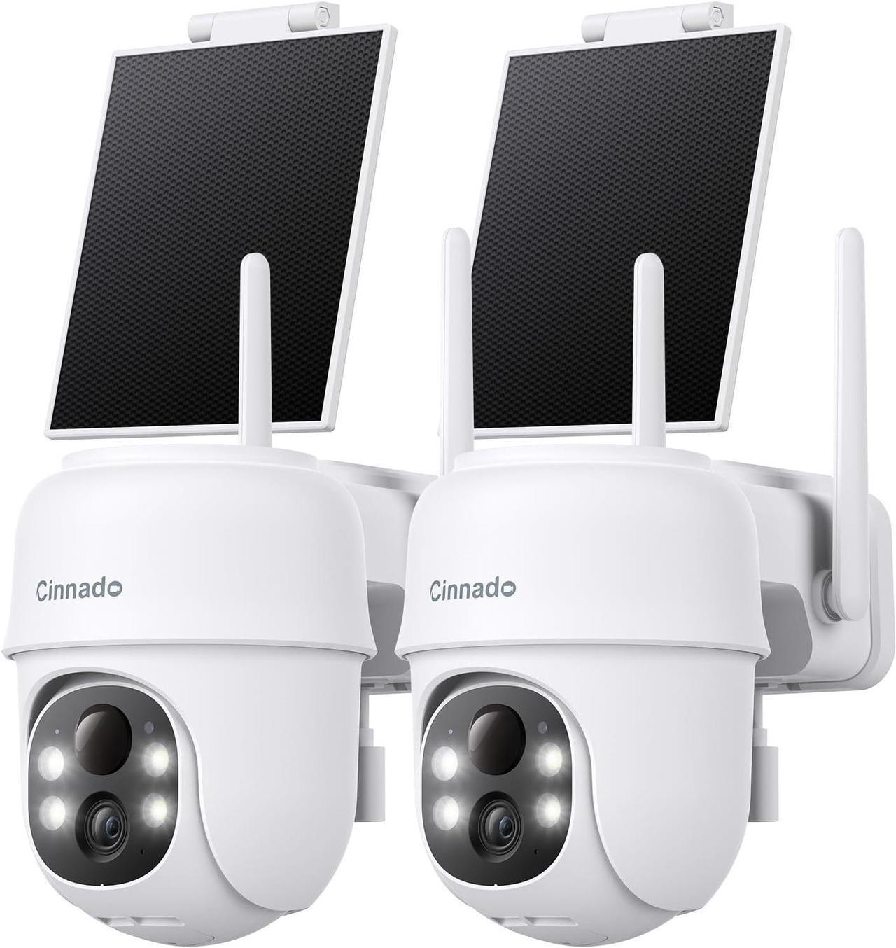 Main image of 2K Cameras for Home Security-2.4G WiFi Outdoor Camera Wireless Solar/Battery Powered, 360° Viewing, Human Detection, Color Night Vision, Cloud/SD Storage, Works with Alexa/Google Home(2 Pack)