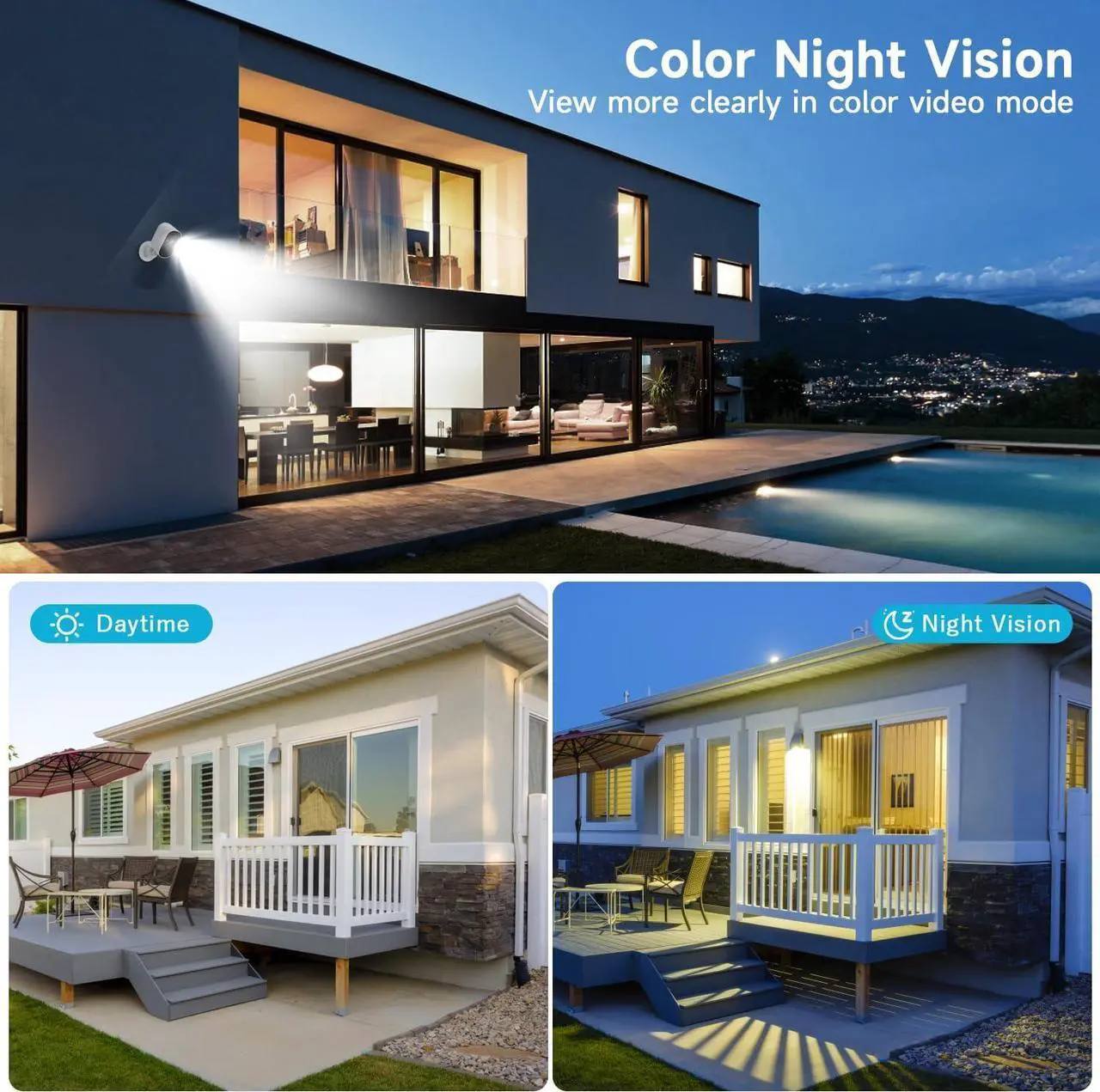 Alt view image 4 of 7 - 2PCS 4MP Security Cameras Wireless Outdoor, 2.5K WiFi Indoor Home Security Cameras with PIR Motion Detection, 2.4GHz WiFi, 2-Way Talk, Color Night Vision, Cloud/SD, Waterproof, Alarm Push