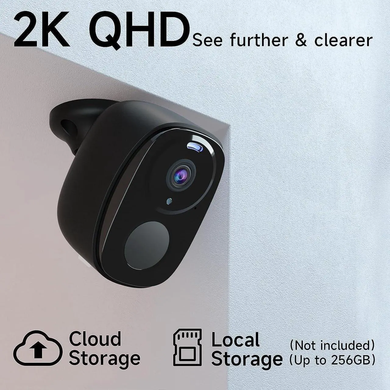Alt view image 2 of 7 - 2K Security Cameras Wireless Outdoor,2pc WiFi Security Indoor Cameras for Home Security with Spotlight & Siren Alarm, 2-Way Audio, Color Night Vision, AI Detection for Home Security, Waterproof