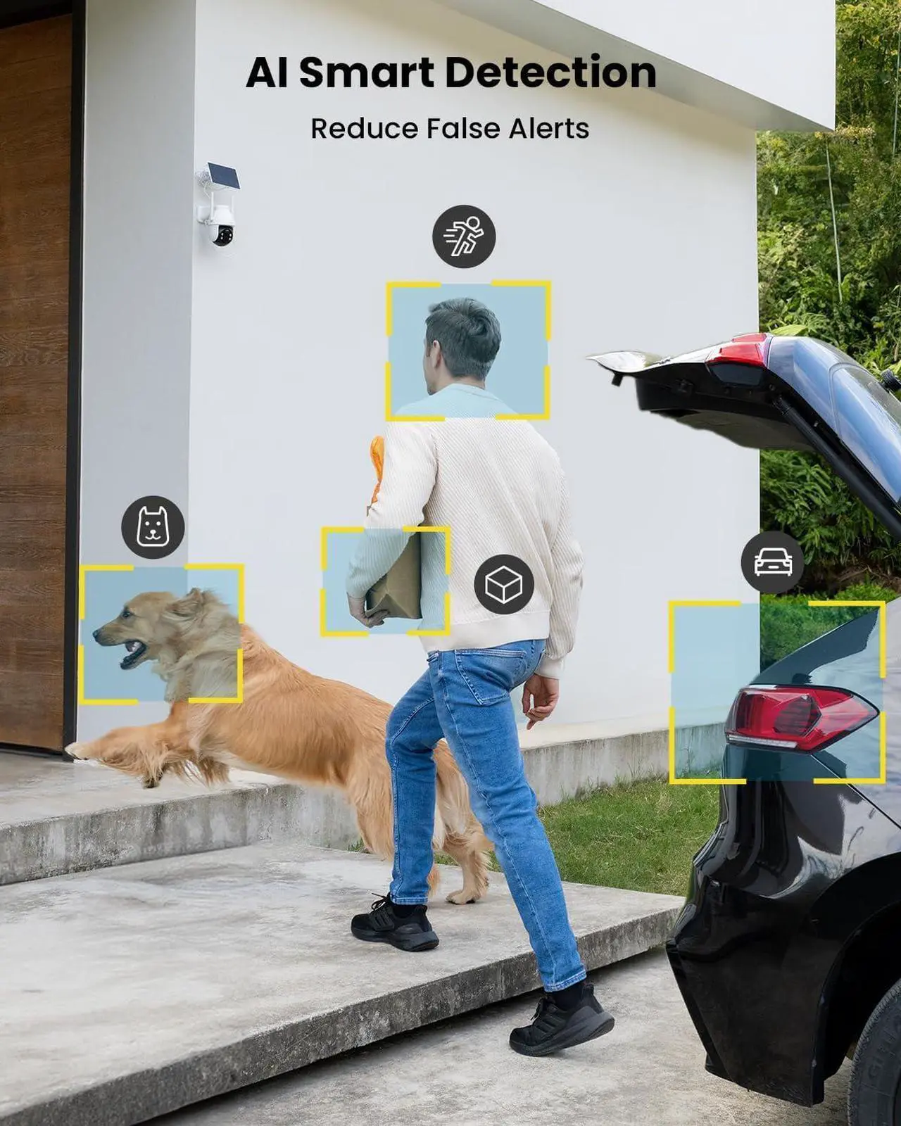 Alt view image 5 of 7 - Security Cameras Wireless Outdoor, 2K Solar WiFi Camera for Home Security System, Battery Powered Surveillance Cam with Solar Panel, 360° PTZ Color Night Vision, Motion Sensor, Works with Alexa