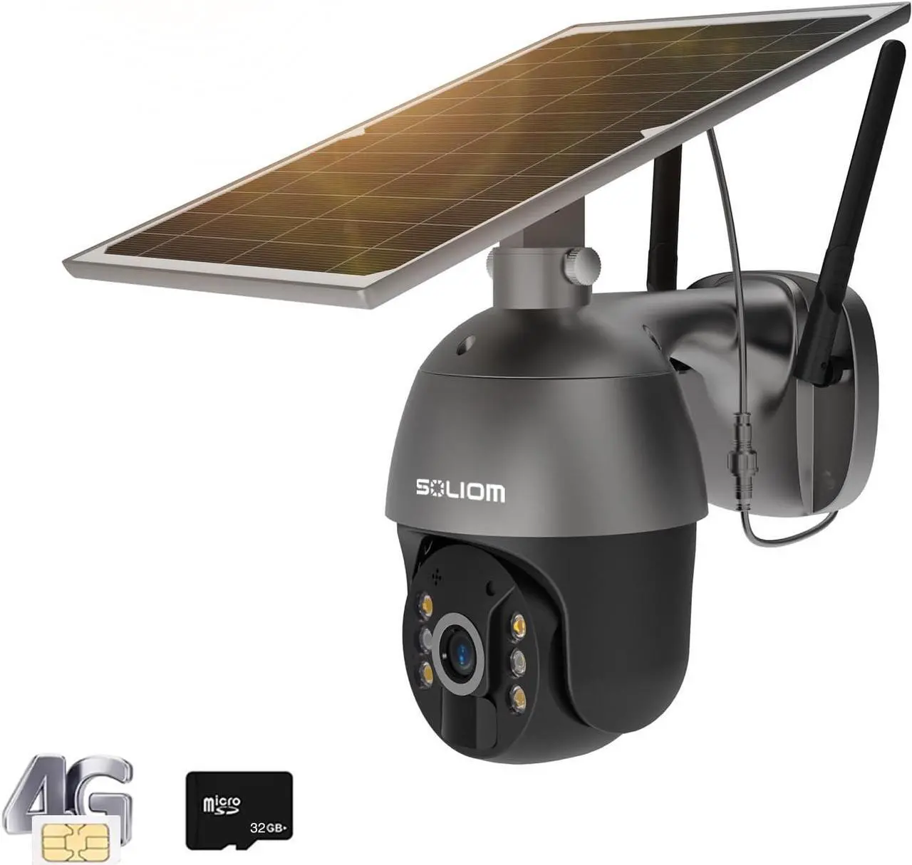 Main image of S600 3G/4G LTE Outdoor Solar Powered Cellular Security Camera Wireless,Pan Tilt 360°View Spotlight,1080p Night Vision,2 Way Talk,PIR Motion Sensor,No WiFi, US Version