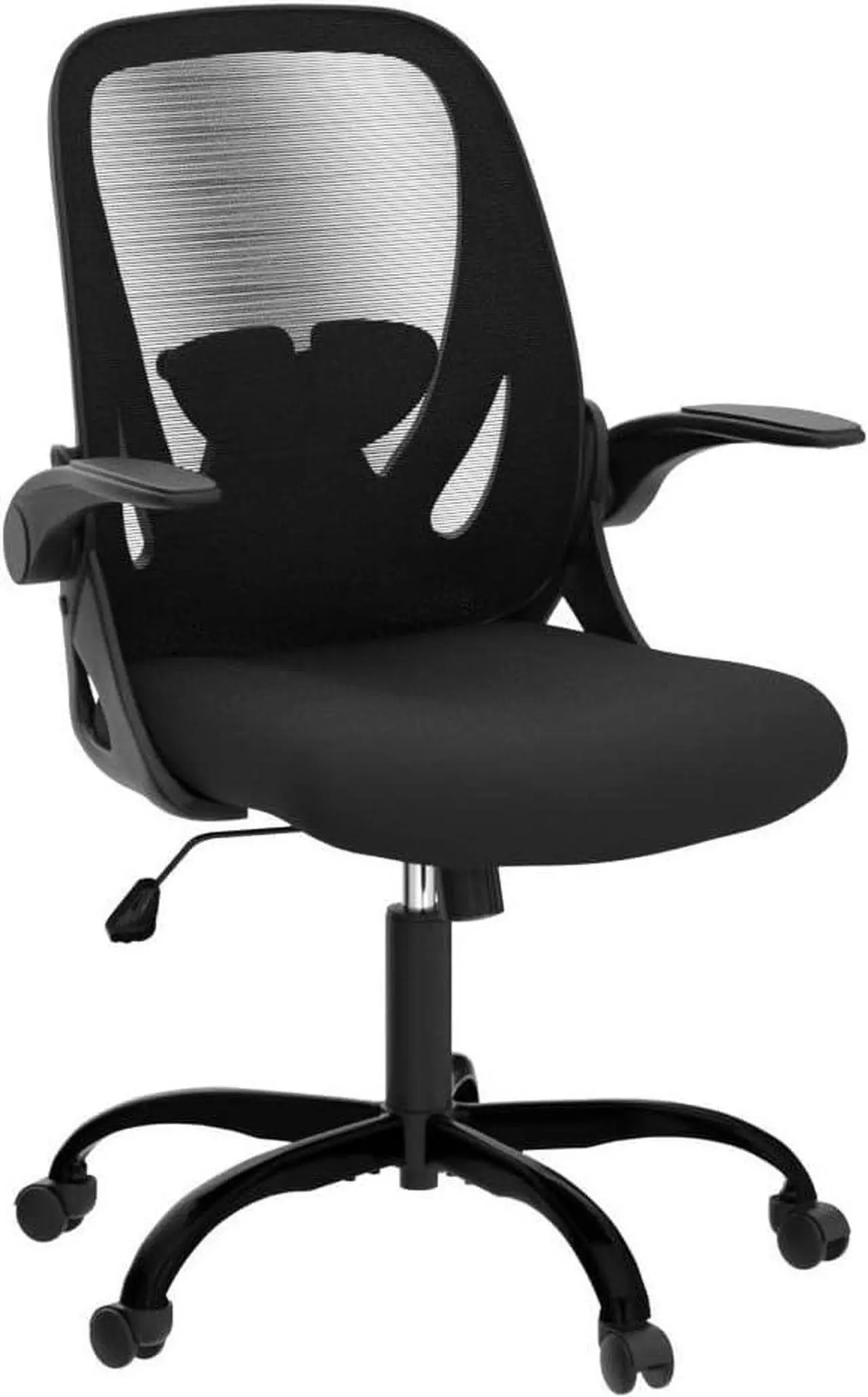 Alt view image 5 of 7 - Office Ergonomic Desk Chair with Adjustable Lumbar Support and Height, Swivel Breathable Mesh Computer Chair with Flip up Armrests for Conference Room (Black)