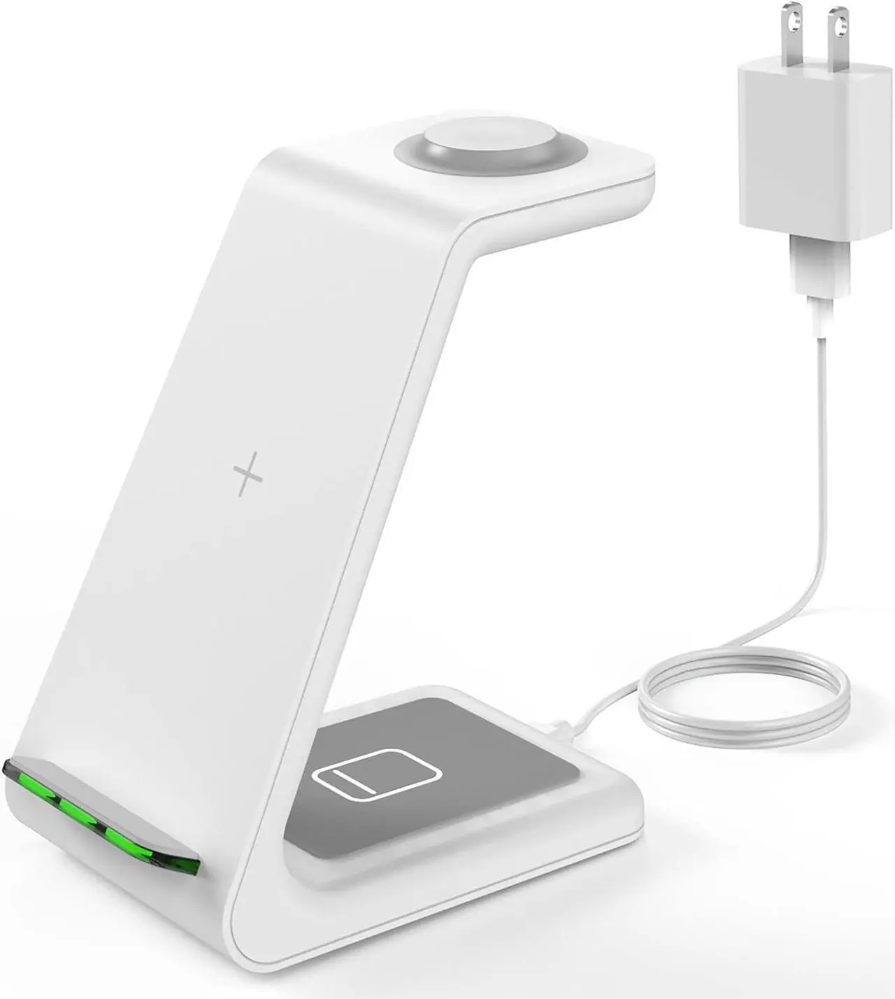 Alt view image 7 of 7 - Wireless Charging Stand, GEEKERA 3 in 1 Wireless Charger Dock Station for iPhone 15 14 13 12 11 Pro Max Plus XR XS 8 Plus, Apple Watch Ultra/9/SE/8/7/6/5/4/3/2, AirPods Pro/3