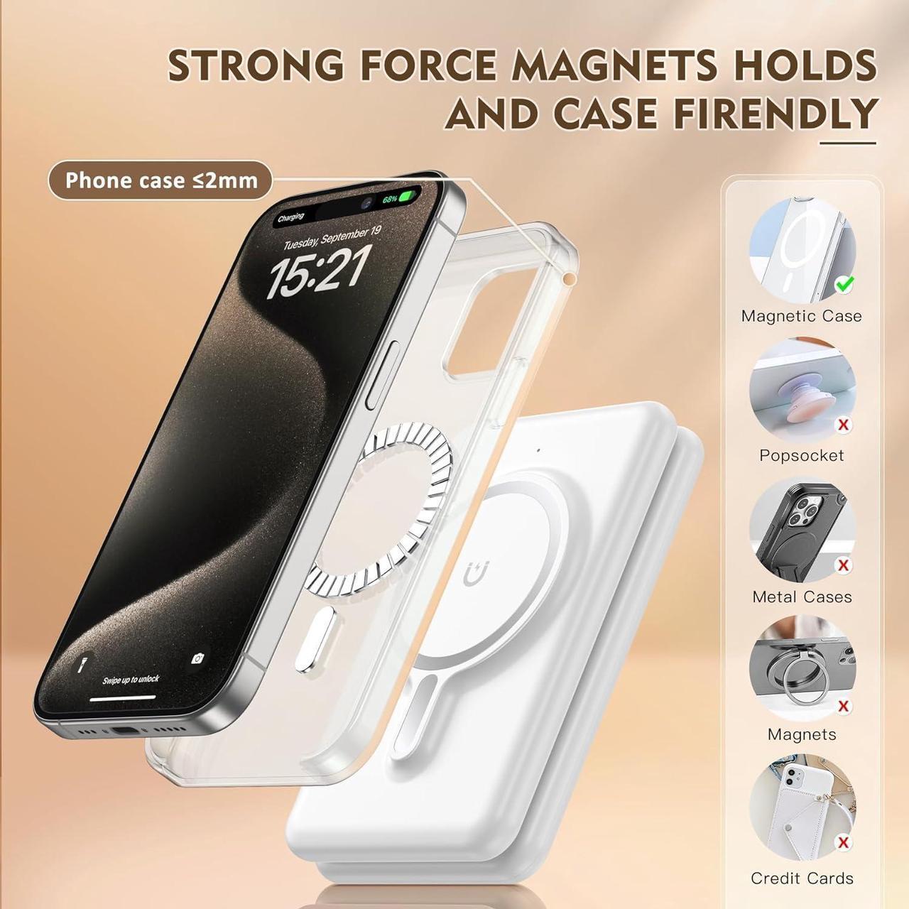 Alt view image 4 of 7 - Magnetic Wireless Charger for iPhone: 3 in 1 Travel Charging Station for Apple Devices for iPhone 15 14 13 12 Pro Max Plus - Foldable Charging Pad for Apple Watch Series & Airpods 3 2 Pro