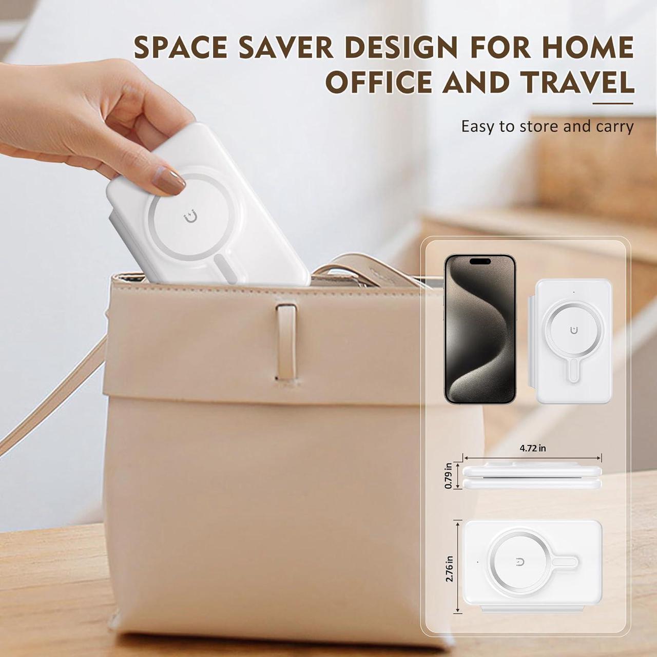 Alt view image 6 of 7 - Magnetic Wireless Charger for iPhone: 3 in 1 Travel Charging Station for Apple Devices for iPhone 15 14 13 12 Pro Max Plus - Foldable Charging Pad for Apple Watch Series & Airpods 3 2 Pro