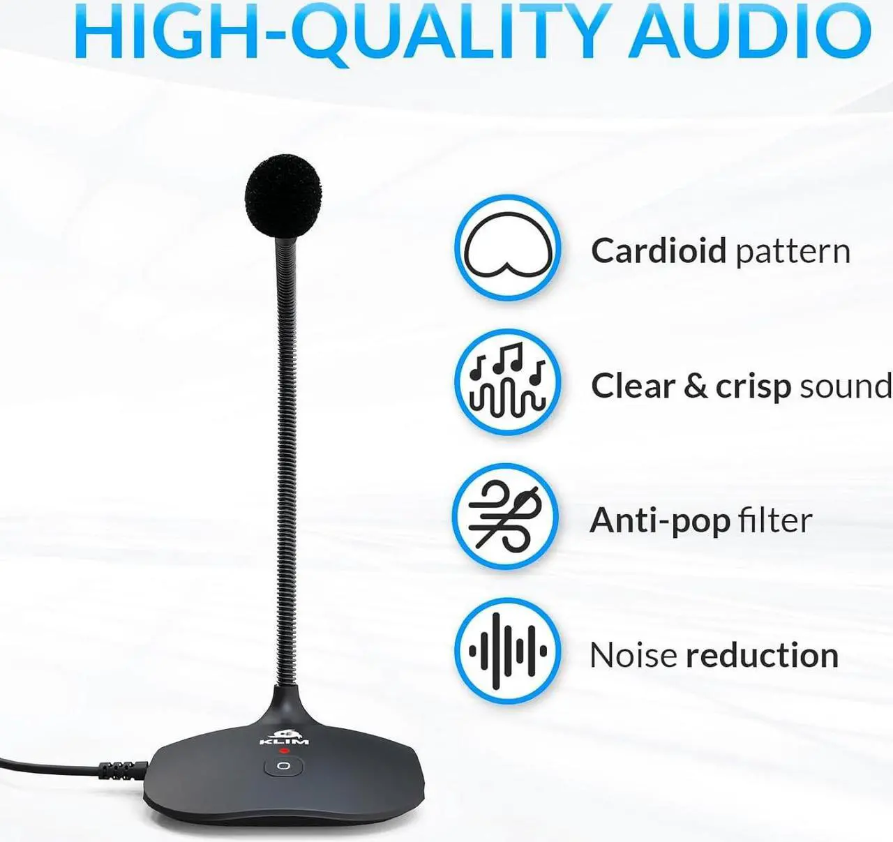 Alt view image 3 of 6 - Talk USB Desk Microphone for Computer - New Version 2024 - Compatible with Any PC Laptop Mac PS4 - Professional Desktop Mic with Stand - Recording Gaming Streaming YouTube Podcast Mics