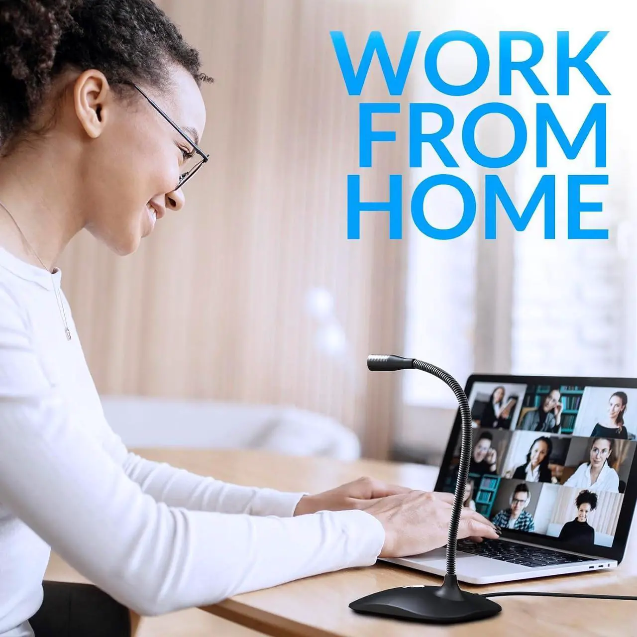 Alt view image 5 of 6 - Talk USB Desk Microphone for Computer - New Version 2024 - Compatible with Any PC Laptop Mac PS4 - Professional Desktop Mic with Stand - Recording Gaming Streaming YouTube Podcast Mics