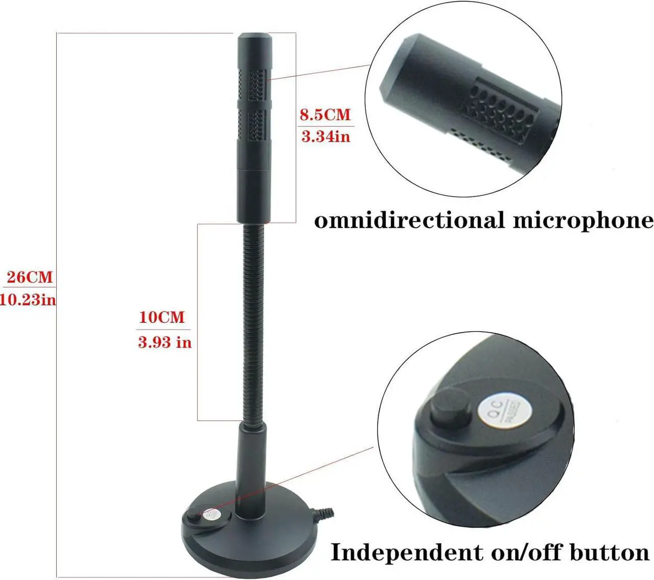 Alt view image 2 of 4 - 3.5mm Male Microphone, Plug and Play Desktop Laptop gooseneck Microphone, Suitable for Games, Meetings, Recording, podcasts, Games, and Online Chat