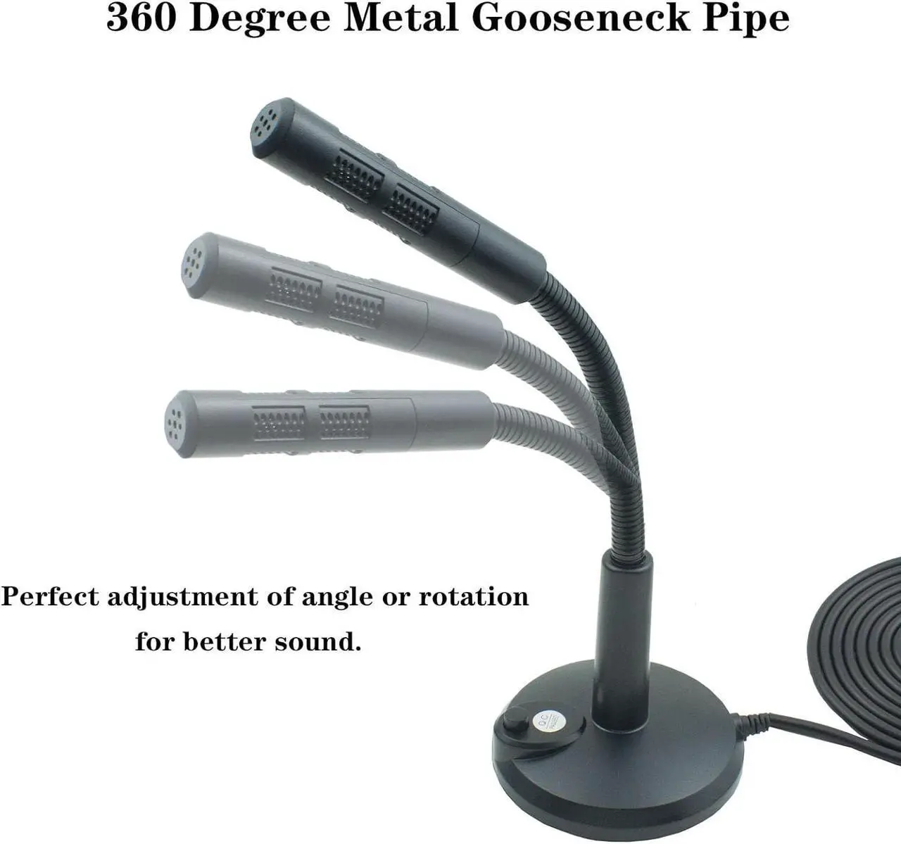 Alt view image 3 of 4 - 3.5mm Male Microphone, Plug and Play Desktop Laptop gooseneck Microphone, Suitable for Games, Meetings, Recording, podcasts, Games, and Online Chat