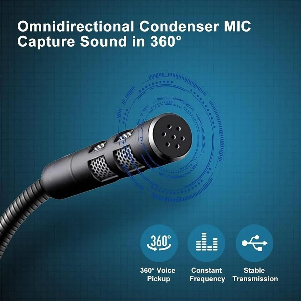 Alt view image 2 of 6 - USB Computer Microphone,Plug and Play Desktop PC Laptop Microphone with Mute Button and LED Indicator for Streaming,Podcasting,Recording,Gaming,Skype,YouTube Mic for Mac or Window Black.
