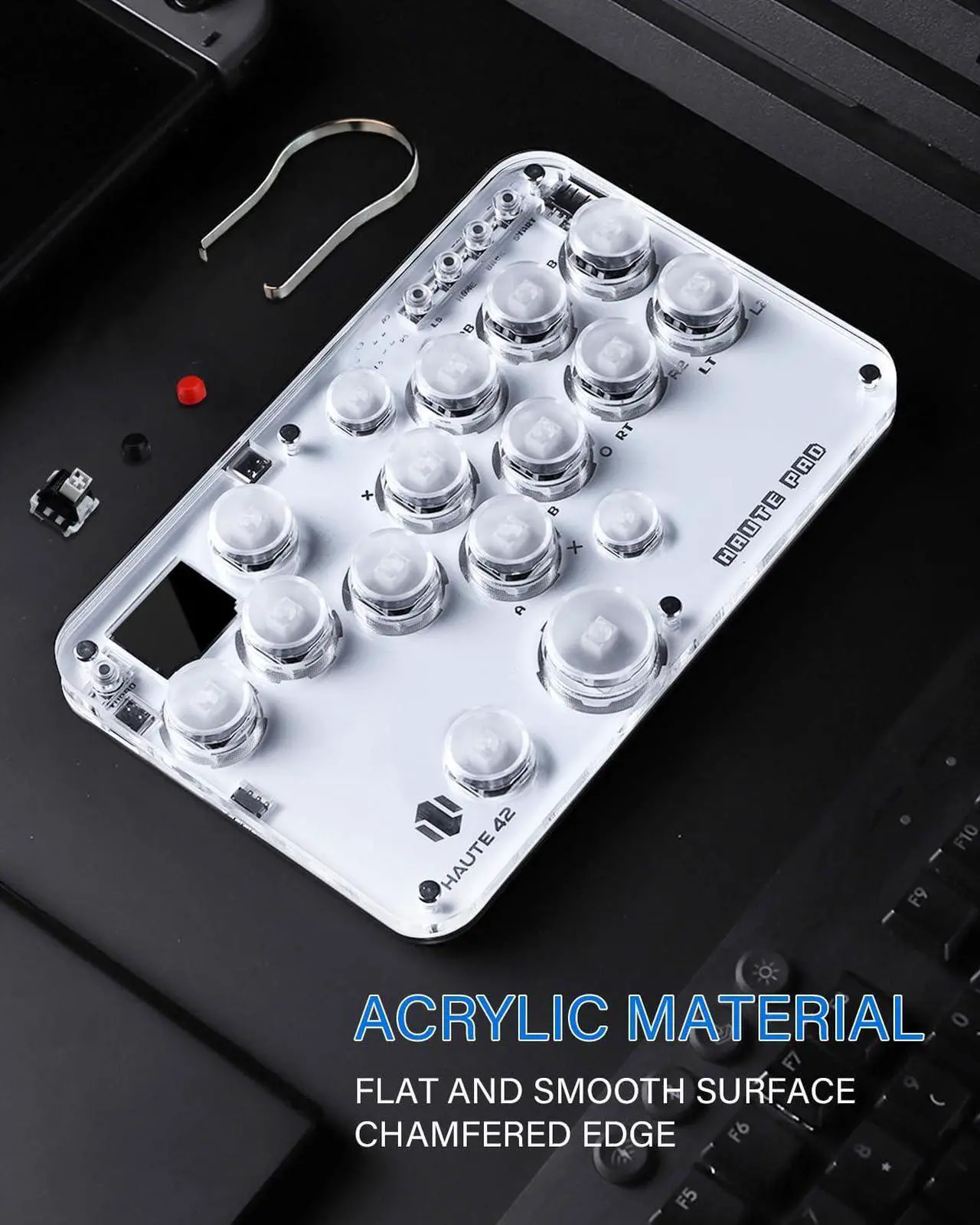 Alt view image 2 of 7 - Arcade Stick 16Keys All-Button Gamerfinger with Custom RGB & Turbo Functions,Arcade Controller Street Fight for PC/Ps3/Ps4/Switch/Steam Game Keyboard-Supports Hot Swap & SOCD