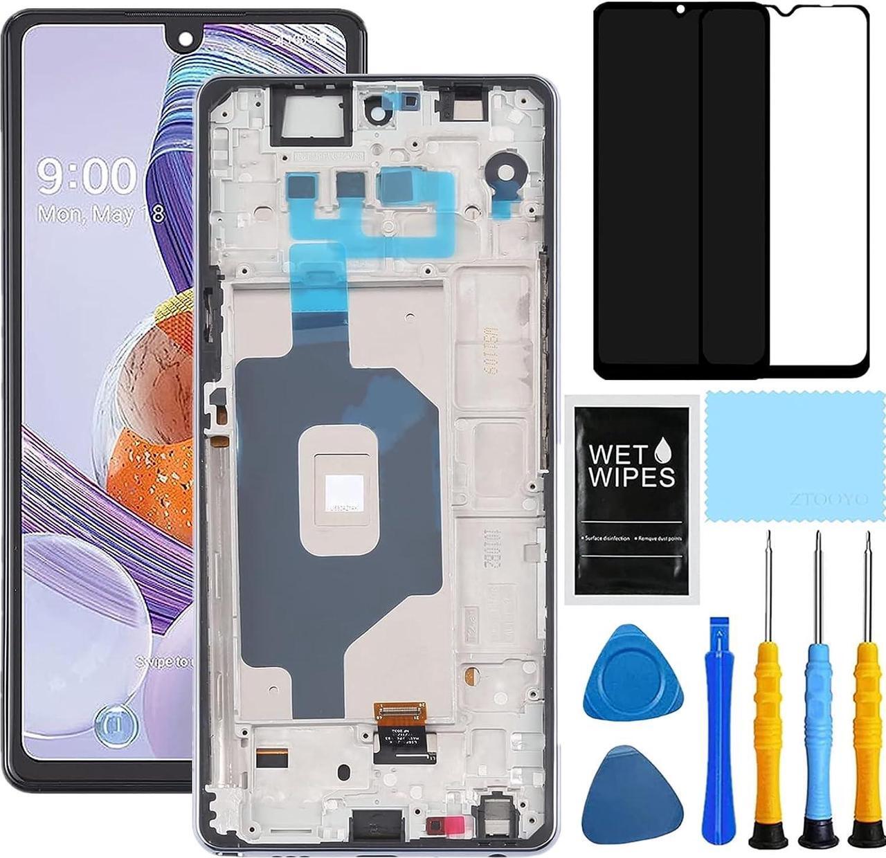 Main image of For LG Stylo 6 Screen Replacement with Frame for Stylo 6 Replacement Screen kit Q730 2020 Q730 Q730am Q730Ttm Q730nm lcd display glass digitizer Touch Screen Assembly 6.8 inch Black