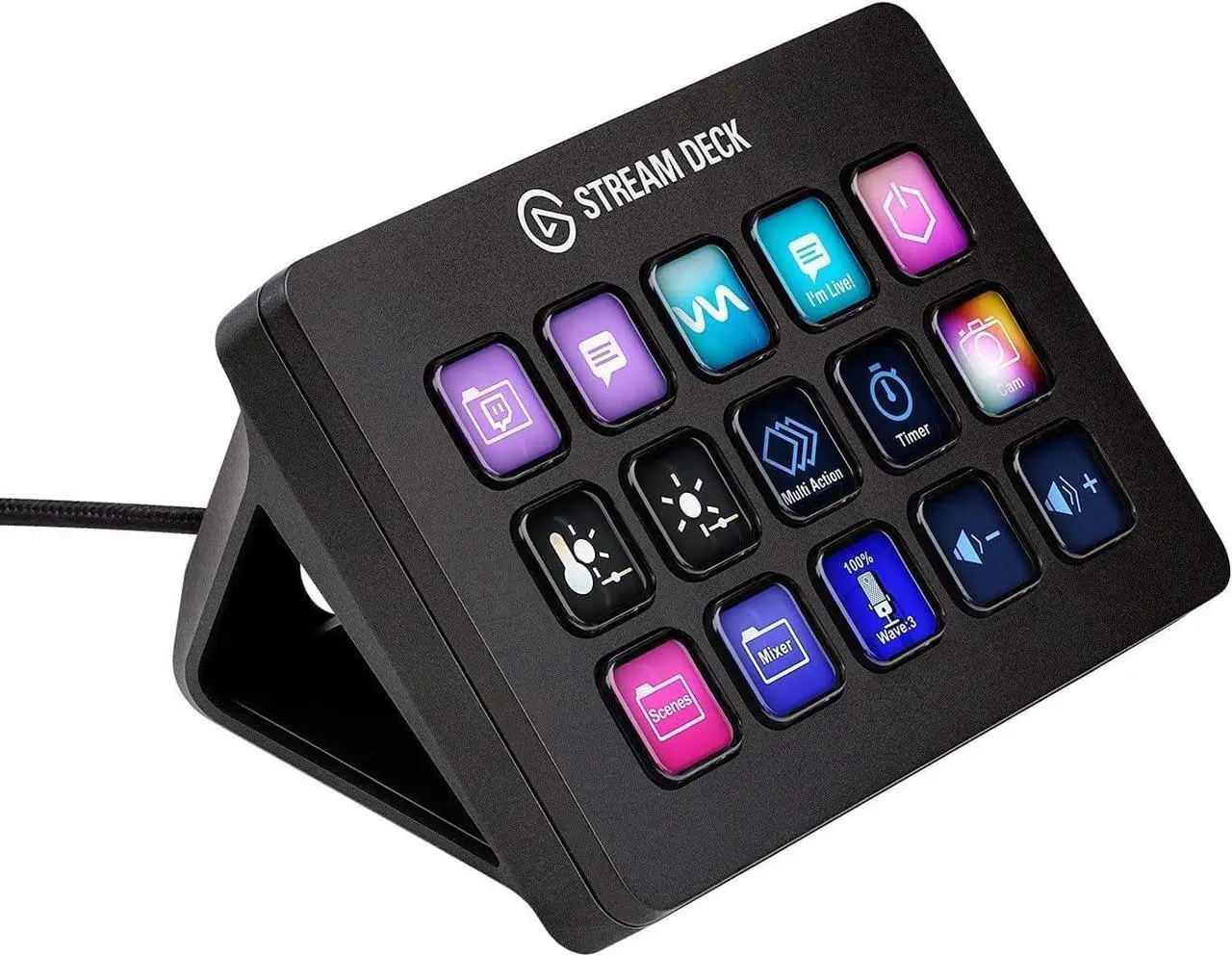 Main image of Stream Deck MK.2  Studio Controller, 15 macro keys, trigger actions in apps and software like OBS, Twitch, ?YouTube and more, works with Mac and PC