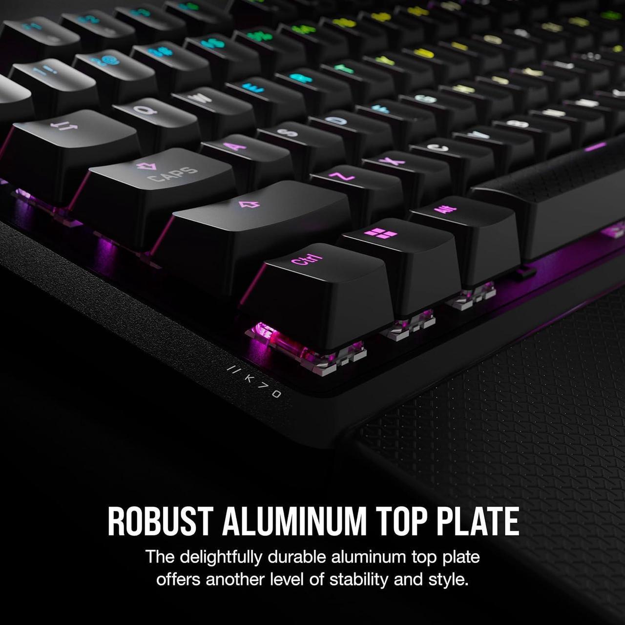 Alt view image 5 of 7 - K70 CORE RGB Mechanical Gaming Keyboard with Palmrest - Pre-lubricated  MLX Red Linear Keyswitches - Sound Dampening - Media Control Dial - iCUE Compatible - QWERTY NA Layout - Black