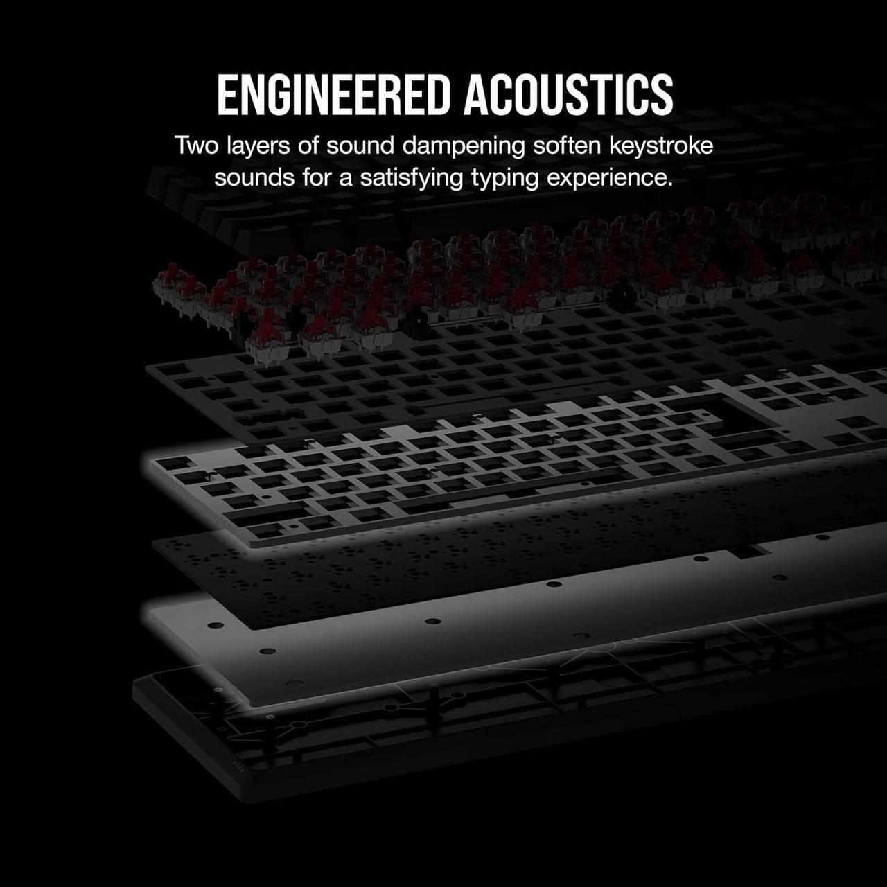 Alt view image 7 of 7 - K70 CORE RGB Mechanical Gaming Keyboard with Palmrest - Pre-lubricated  MLX Red Linear Keyswitches - Sound Dampening - Media Control Dial - iCUE Compatible - QWERTY NA Layout - Black