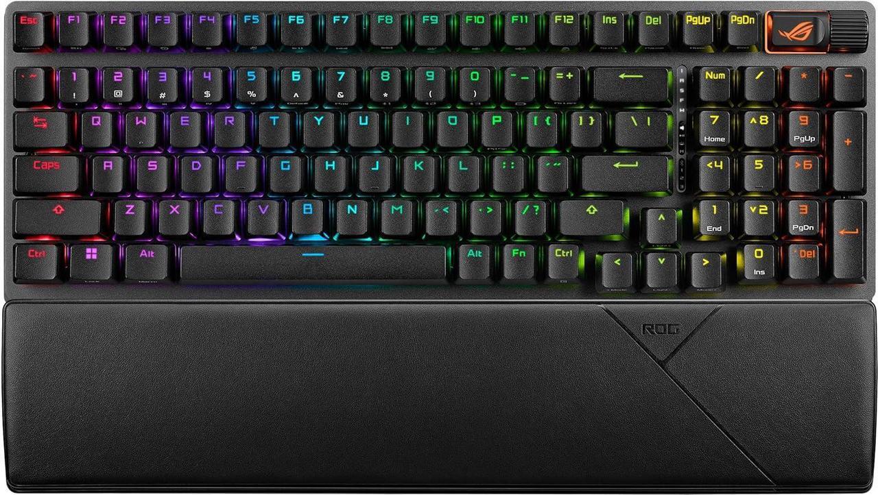 Main image of ROG Strix Scope II 96 Wireless Gaming Keyboard, Tri-Mode Connection, Dampening Foam & Switch-Dampening Pads, Hot-Swappable Pre-lubed ROG NX Snow Switches, PBT Keycaps, RGB-Black