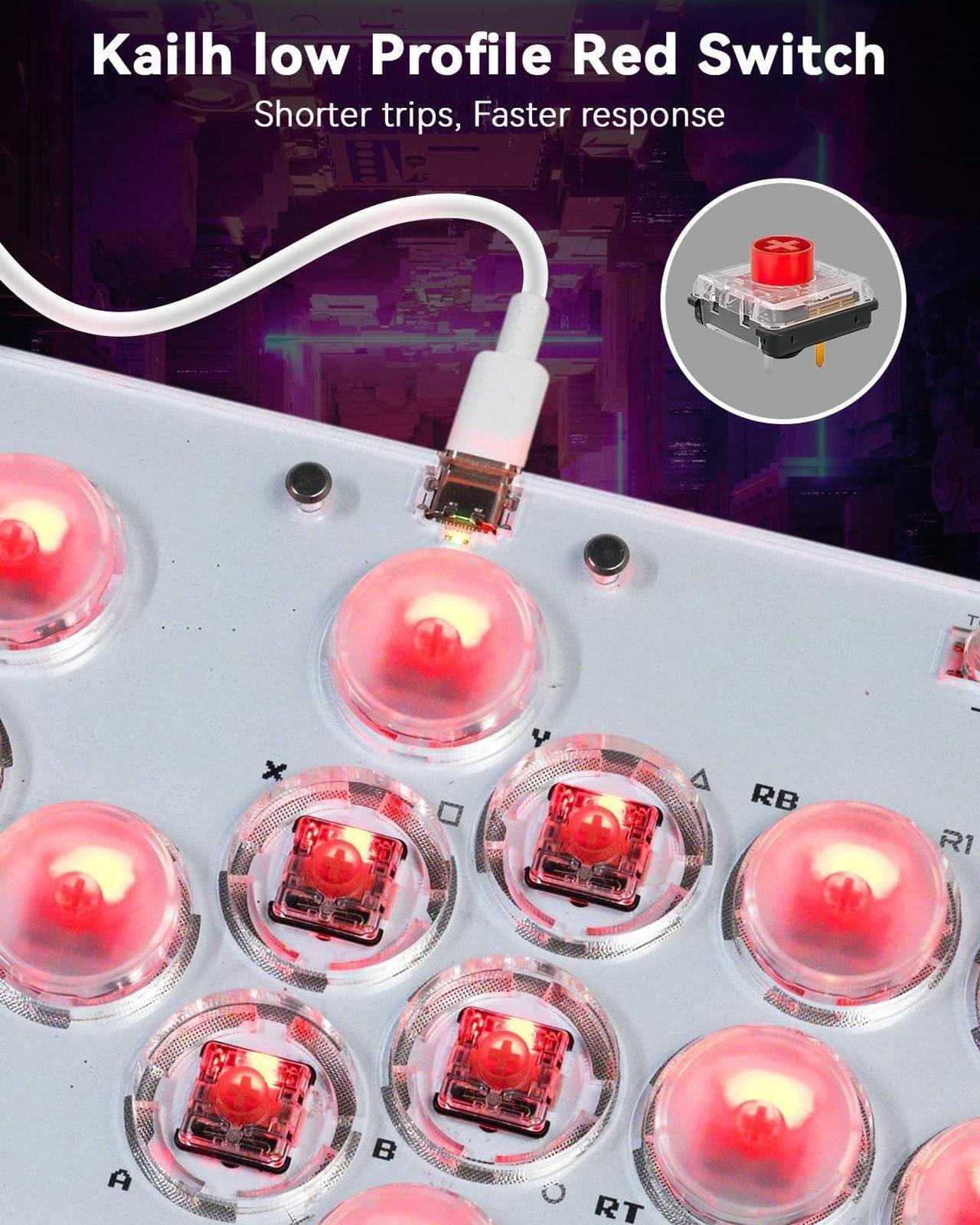 Alt view image 3 of 7 - Arcade Stick 16Keys All-Button Gamerfinger with Turbo Functions & Custom RGB,Arcade Controller Street Fight for PC/Ps3/Ps4/Switch/Steam Game Keyboard-Supports Hot Swap & SOCD
