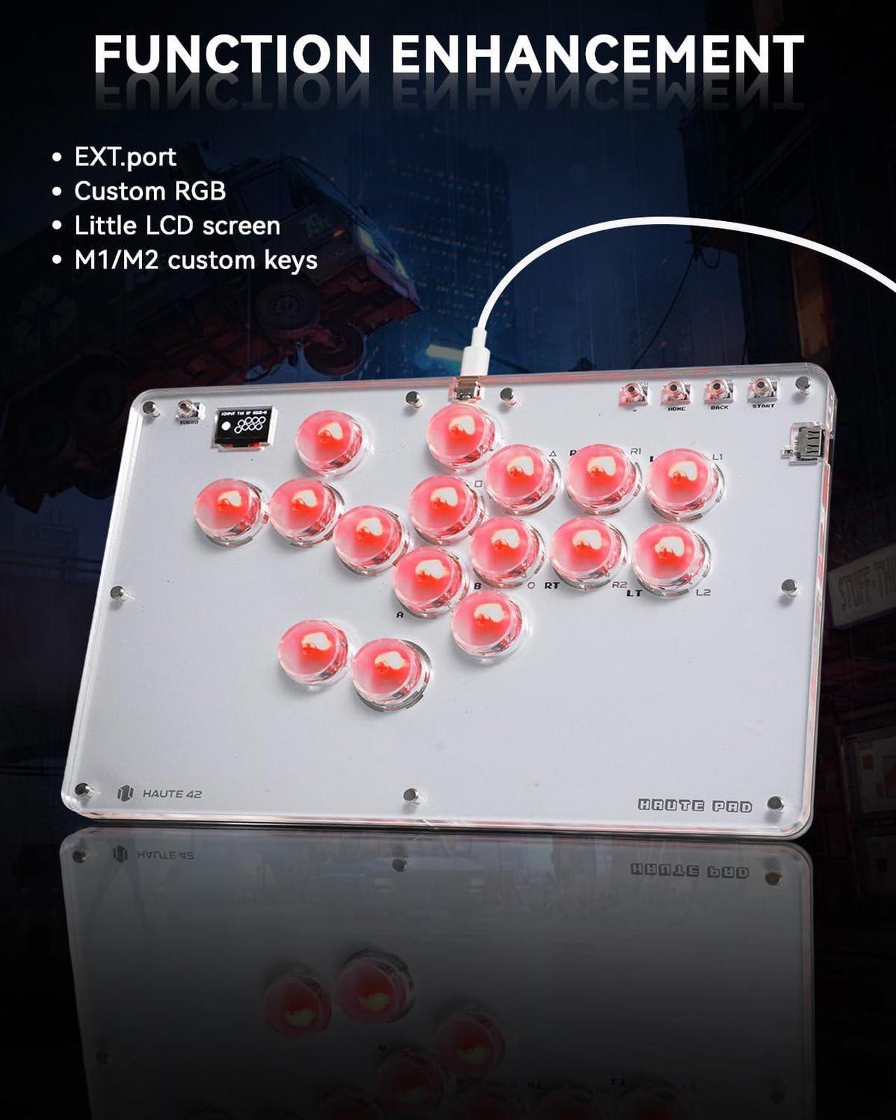 Alt view image 6 of 7 - Arcade Stick 16Keys All-Button Gamerfinger with Turbo Functions & Custom RGB,Arcade Controller Street Fight for PC/Ps3/Ps4/Switch/Steam Game Keyboard-Supports Hot Swap & SOCD