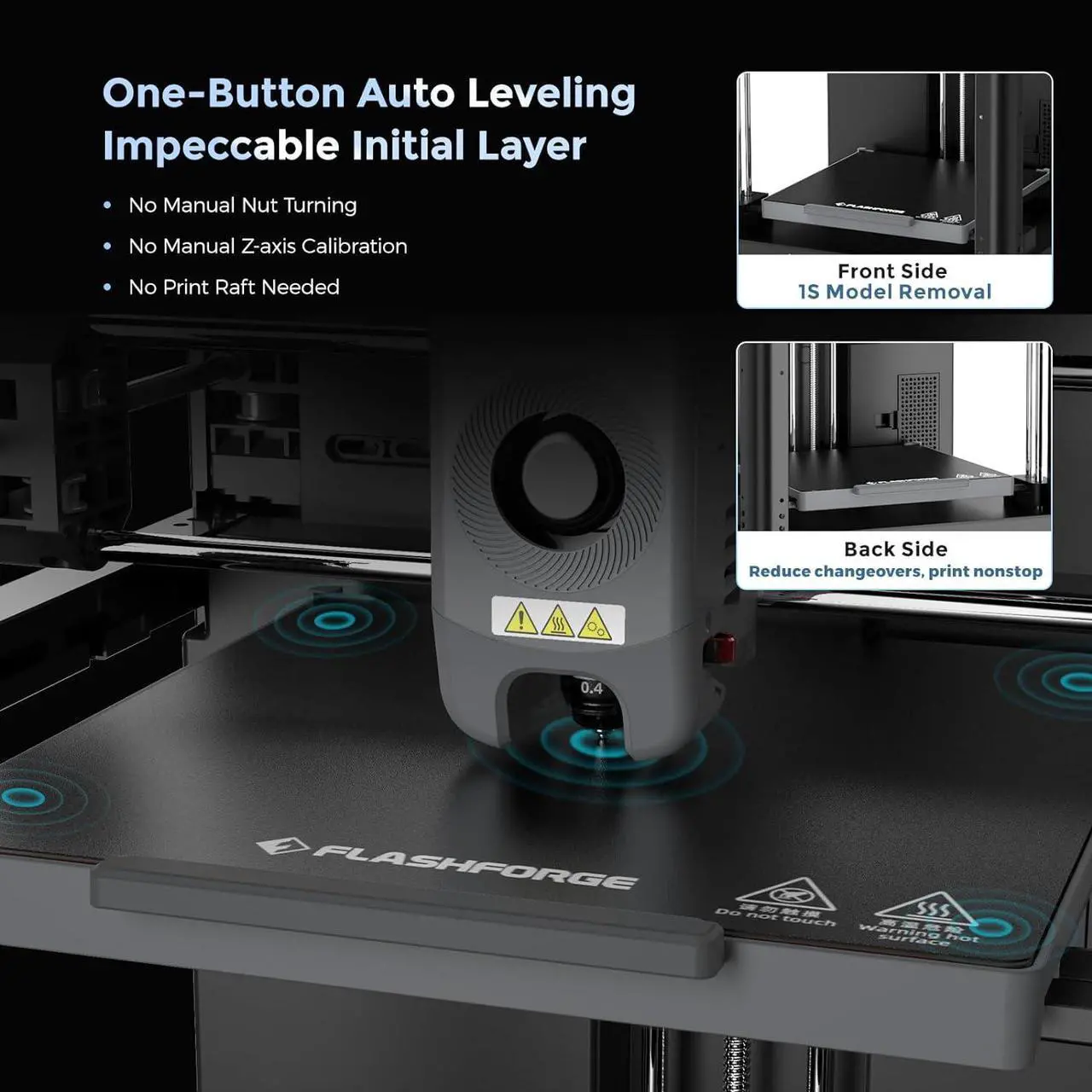 Alt view image 4 of 7 - Adventurer 5M 3D Printer with Fully Auto Leveling, Max 600mm/s High Speed Printing, 280°C Direct Extruder with 3S Detachable Nozzle, Core XY All Metal Structure, Print Size 220x220x220mm